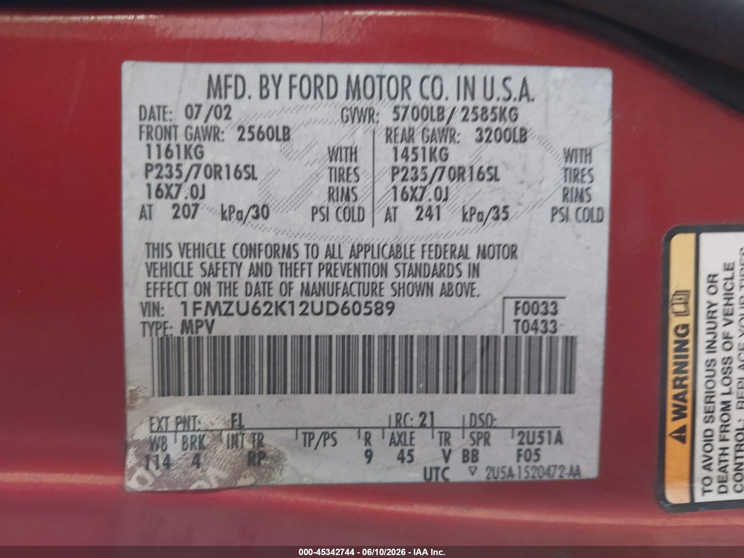 2002 Ford Explorer Xls Red vin: 1FMZU62K12UD60589