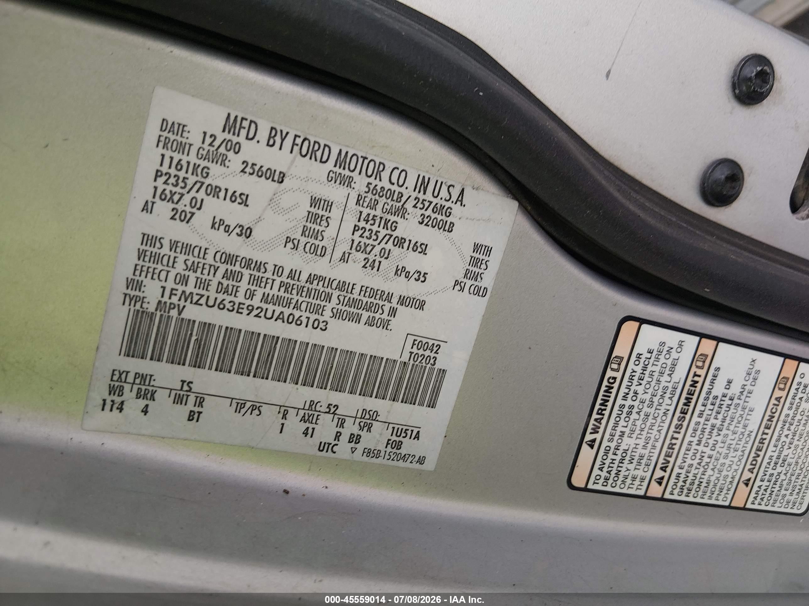 2002 Ford Explorer Xlt Gray vin: 1FMZU63E92UA06103