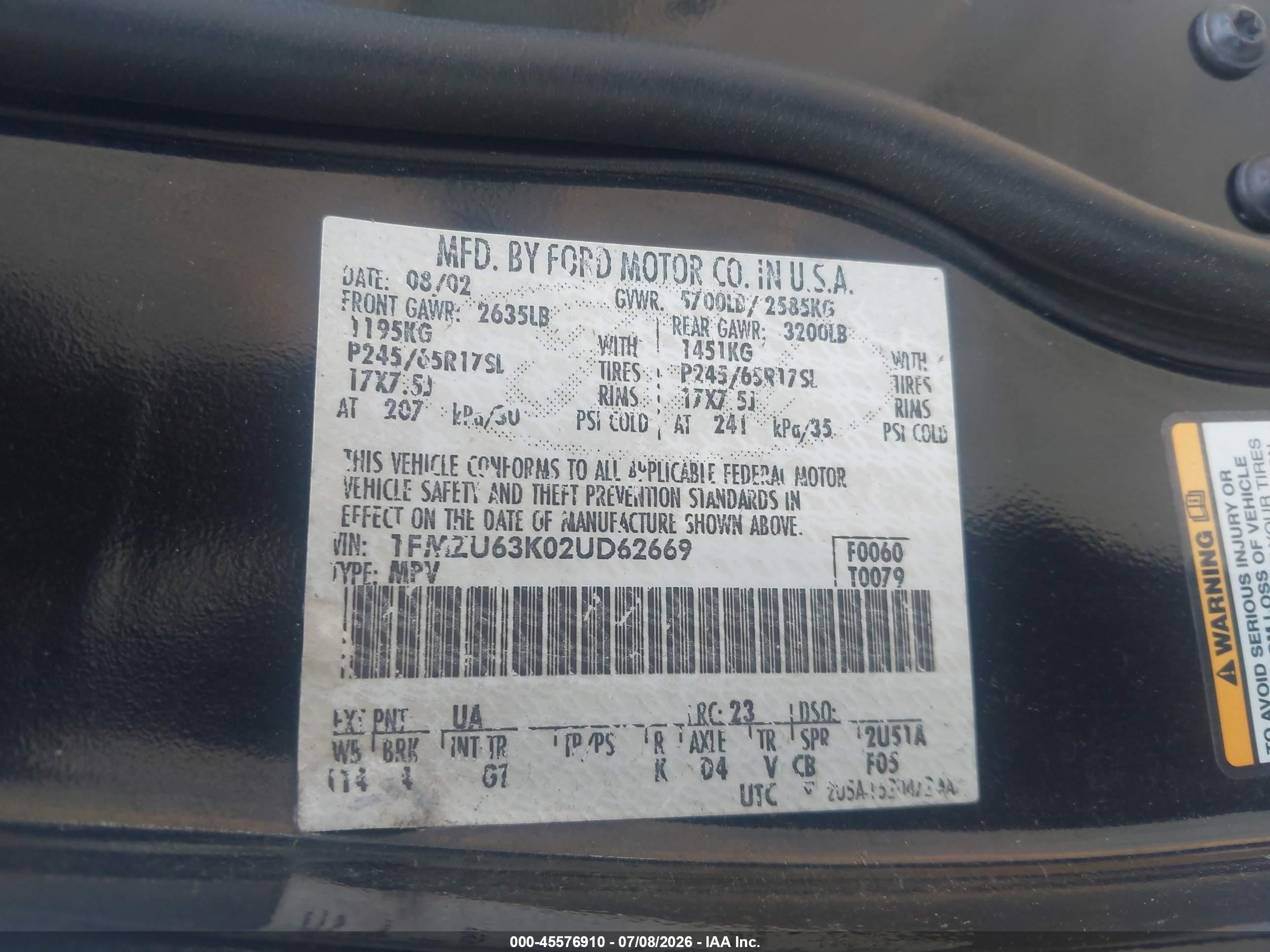 2002 Ford Explorer Xlt Черный vin: 1FMZU63K02UD62669
