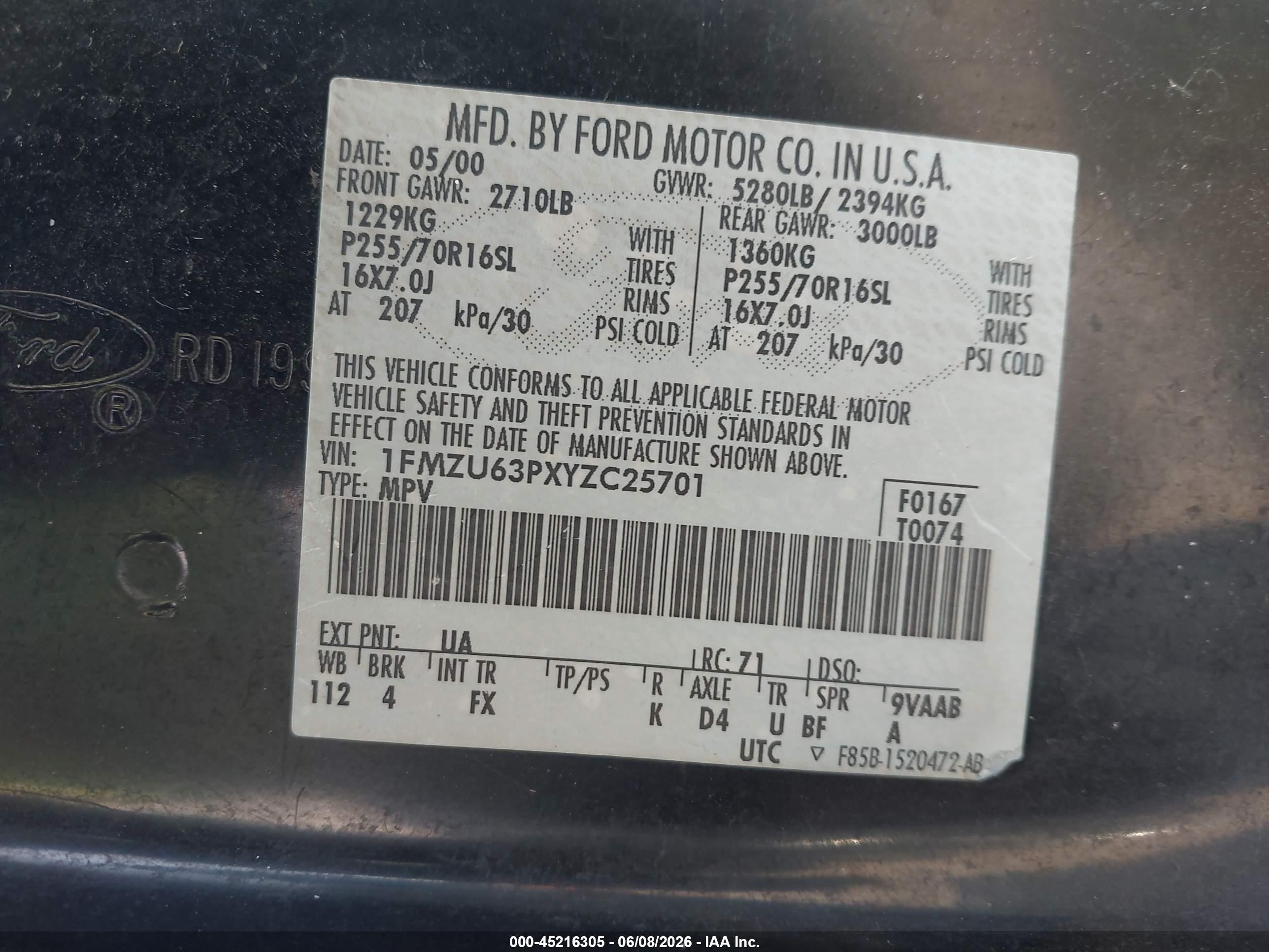 2000 Ford Explorer Xlt Black vin: 1FMZU63PXYZC25701