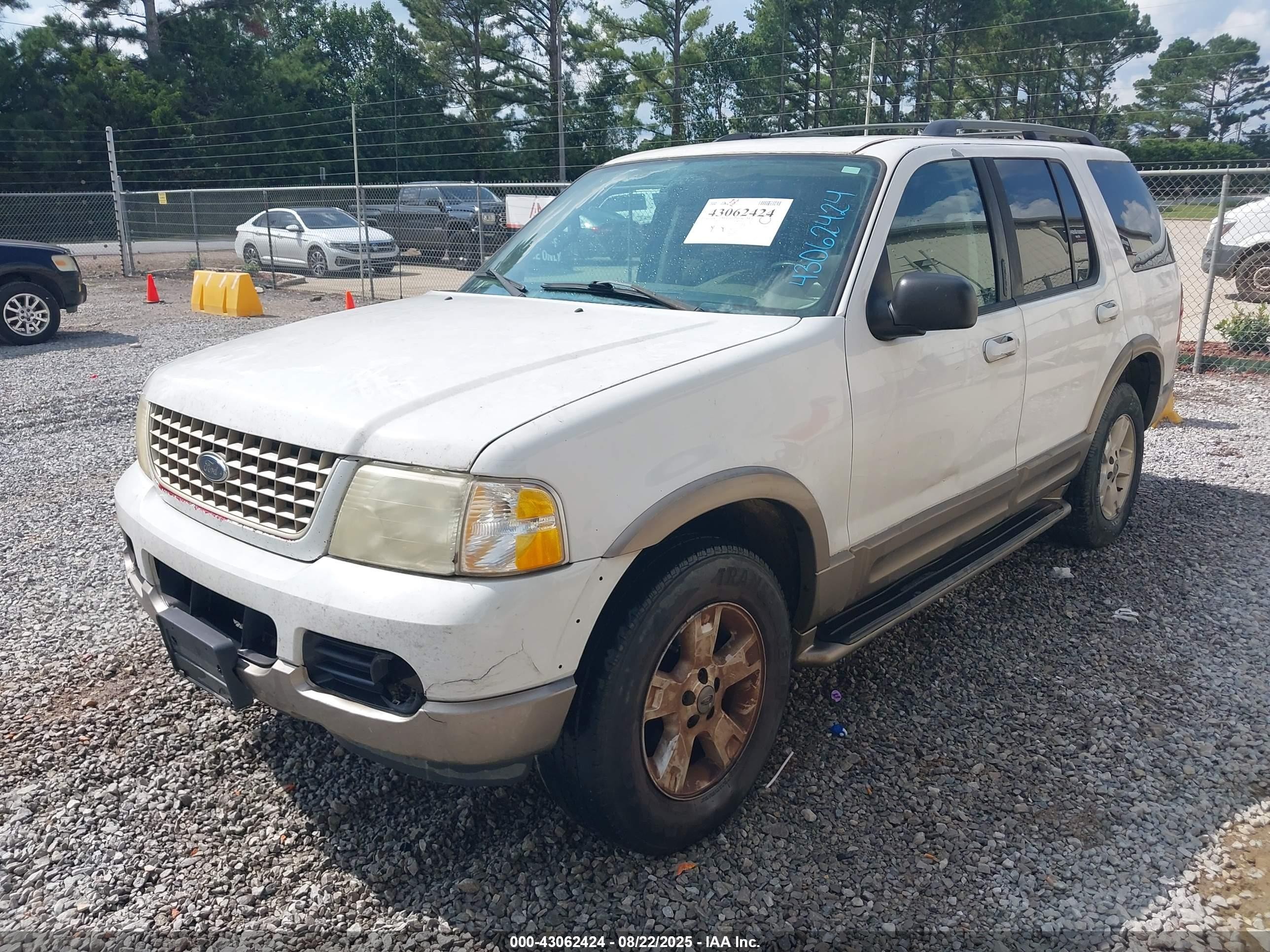 2003 Ford Explorer Eddie Bauer White vin: 1FMZU64K03UB45672