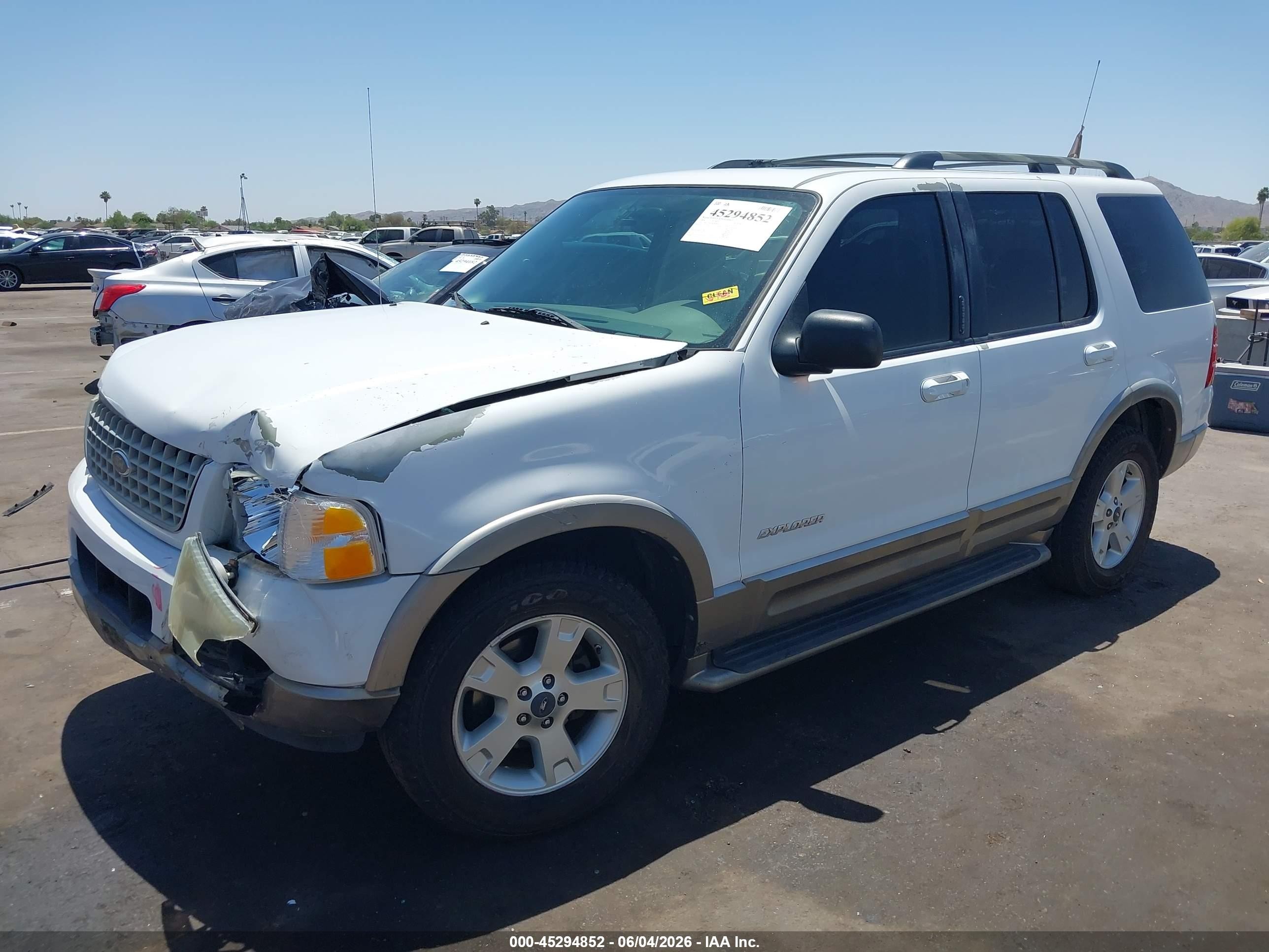 2004 Ford Explorer Eddie Bauer White vin: 1FMZU64W04UB18654