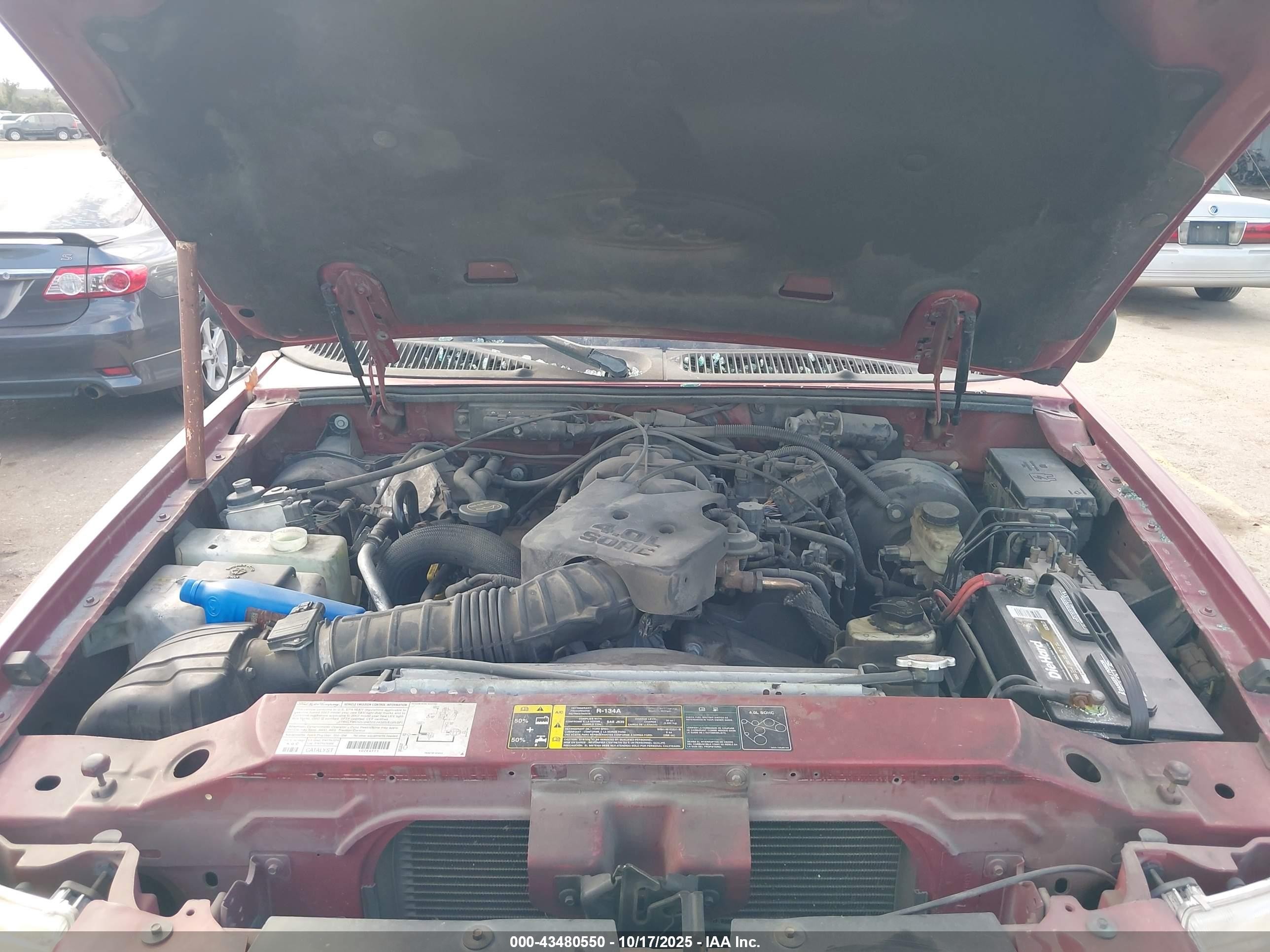 2003 Ford Explorer Sport Trac Xls/xlt Red vin: 1FMZU67E73UB67058