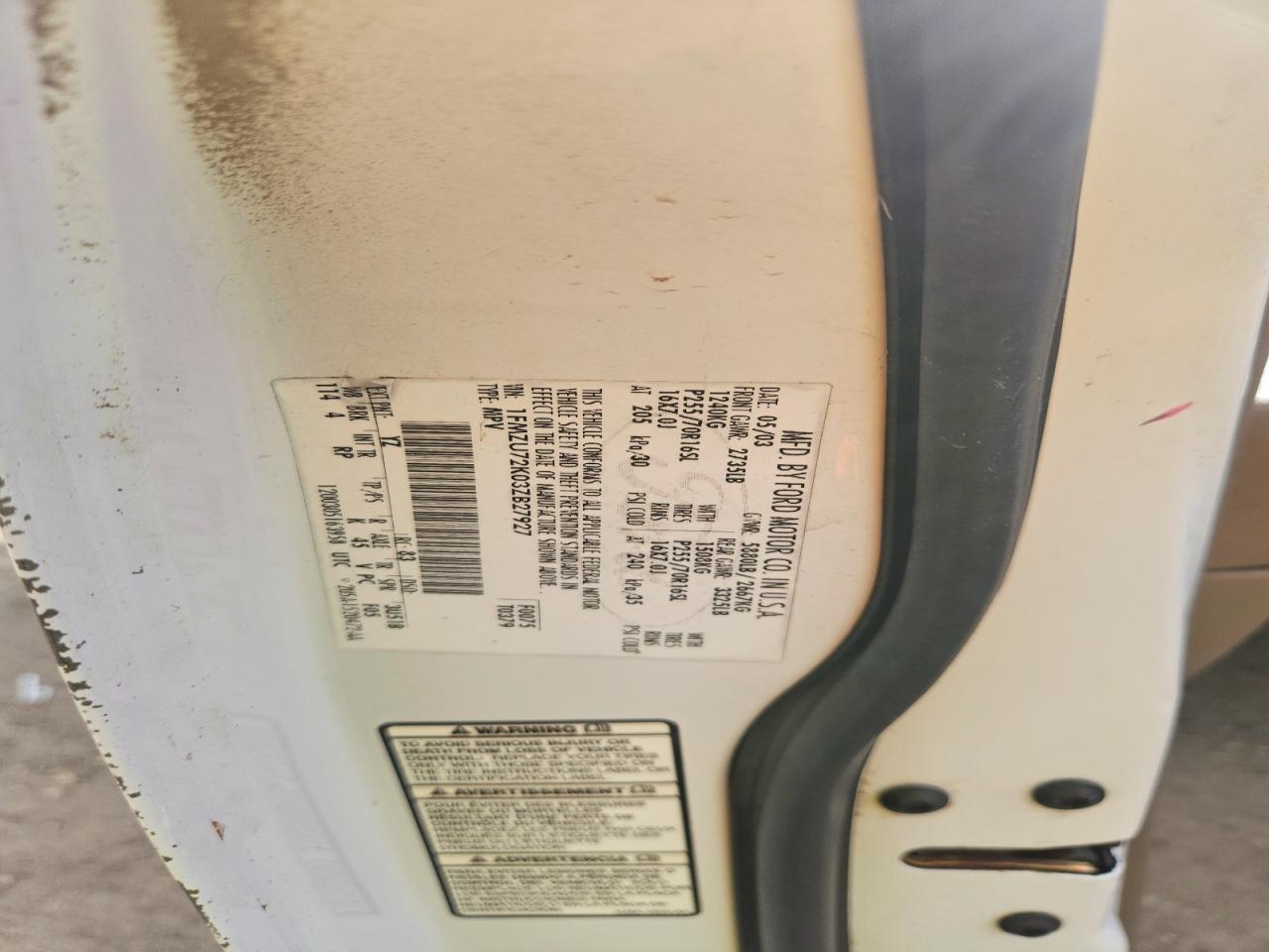 2003 Ford Explorer Xls White vin: 1FMZU72K03ZB27927