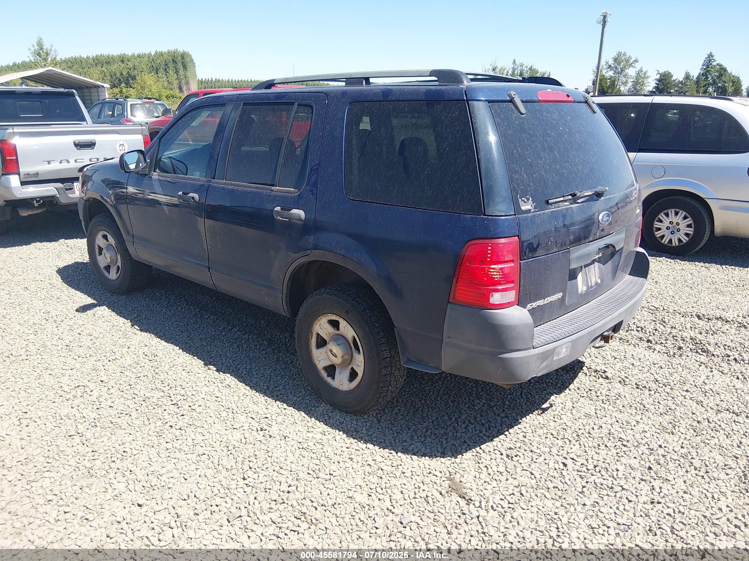2003 Ford Explorer Xls Blue vin: 1FMZU72K63ZB40147