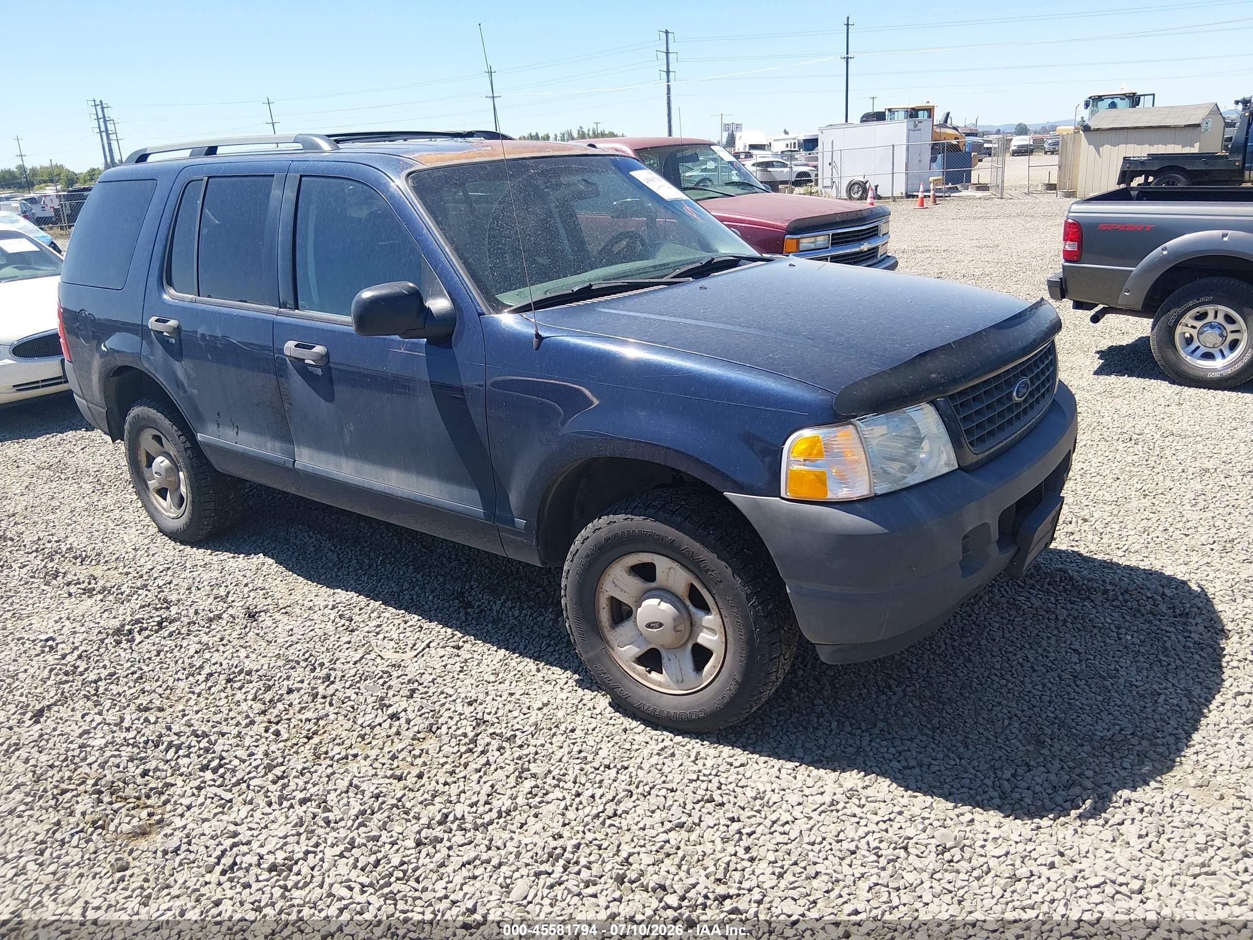 2003 Ford Explorer Xls Blue vin: 1FMZU72K63ZB40147