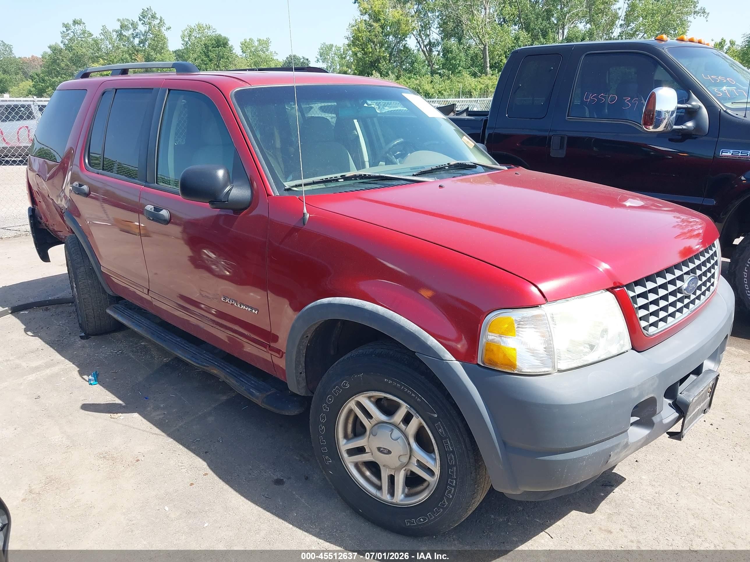 2002 Ford Explorer Xls Red vin: 1FMZU72K82ZC64838