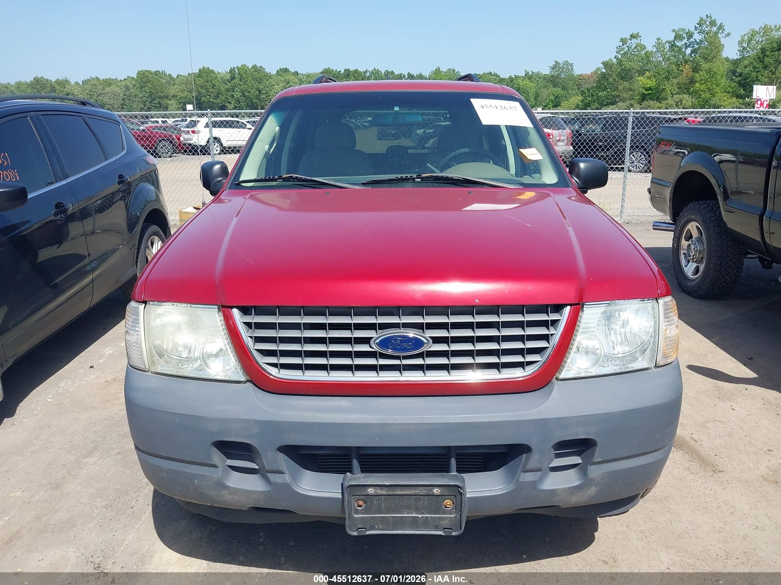2002 Ford Explorer Xls Red vin: 1FMZU72K82ZC64838