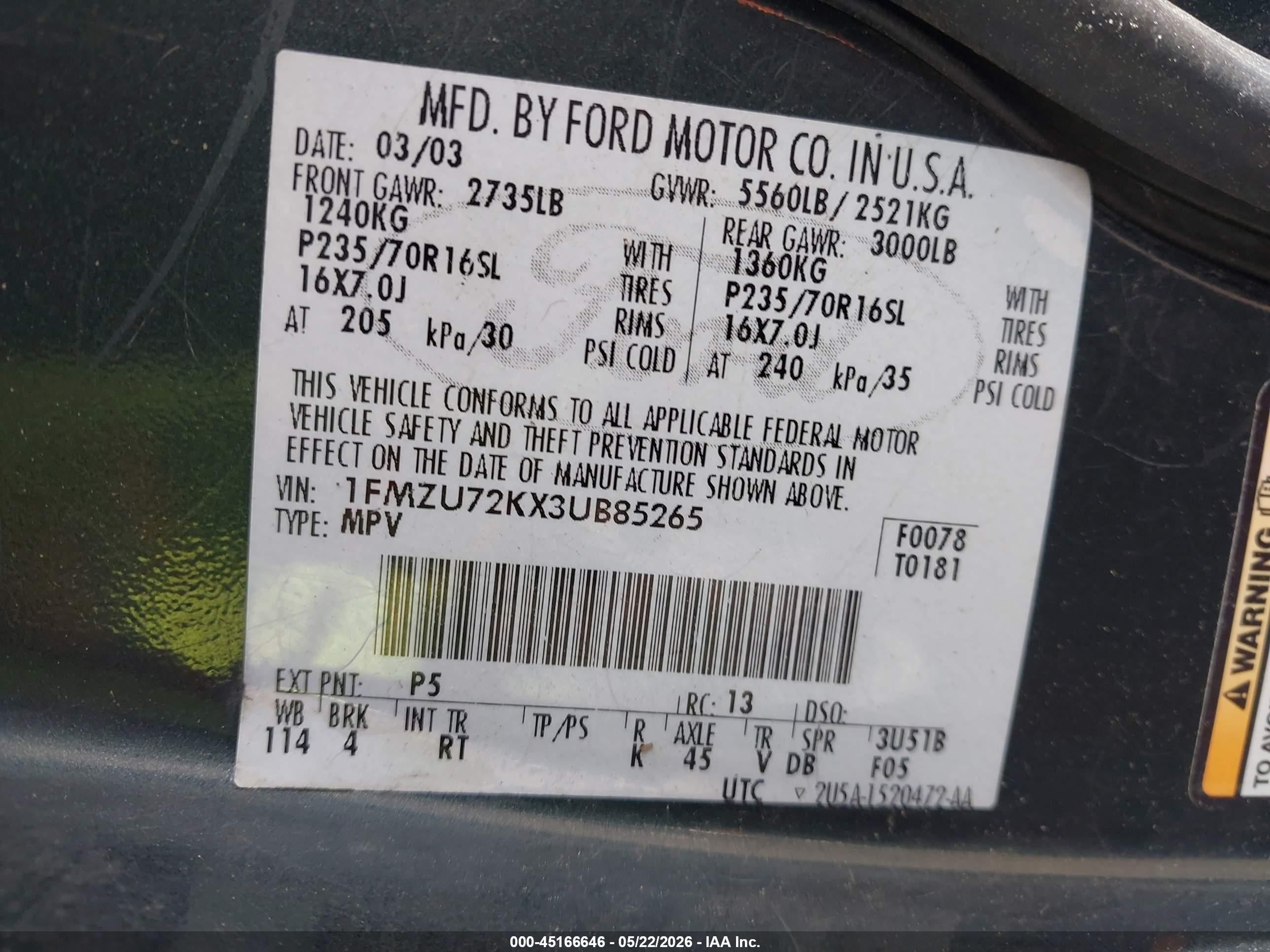 2003 Ford Explorer Xls Green vin: 1FMZU72KX3UB85265