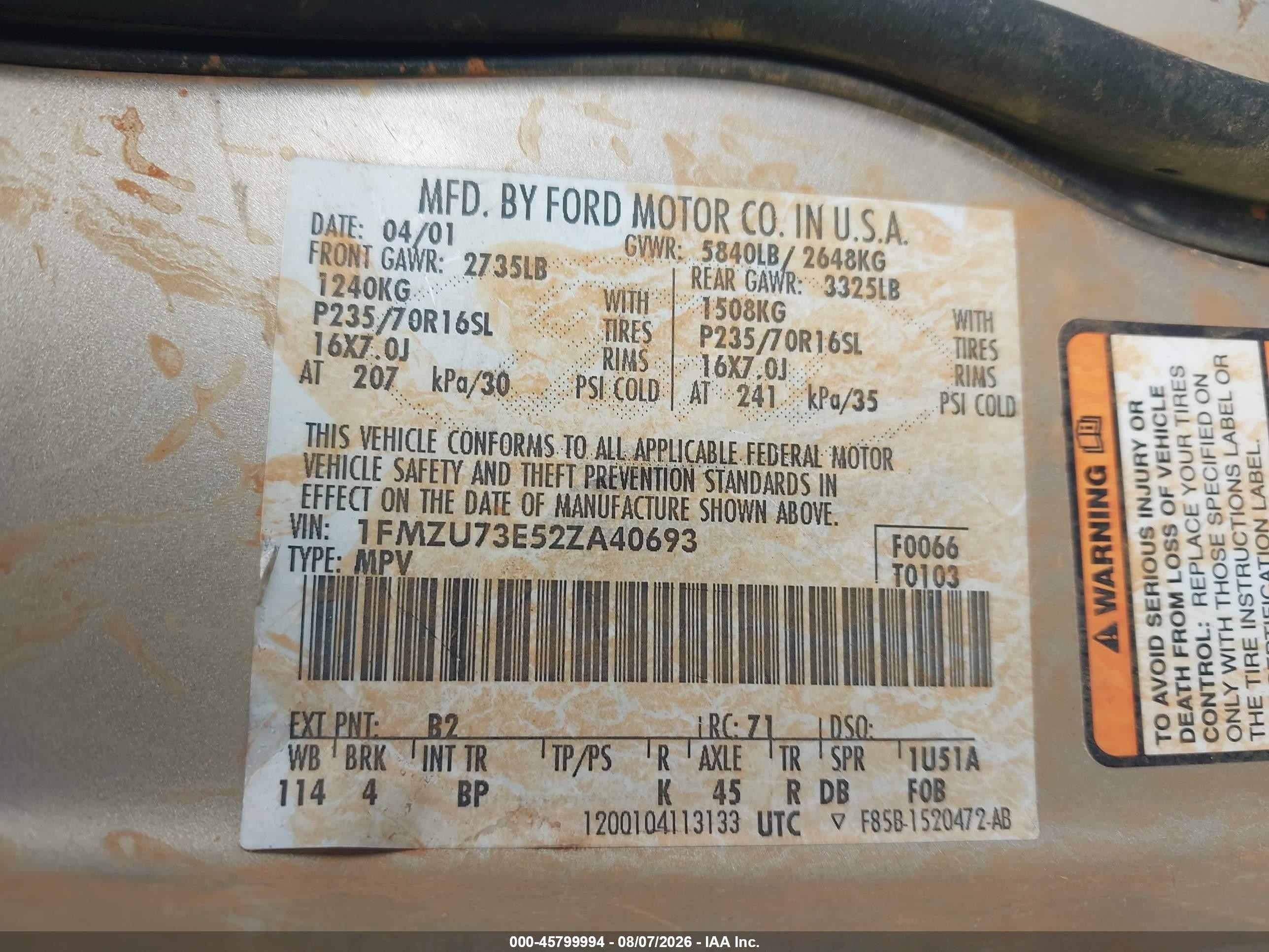 2002 Ford Explorer Xlt Золотой vin: 1FMZU73E52ZA40693