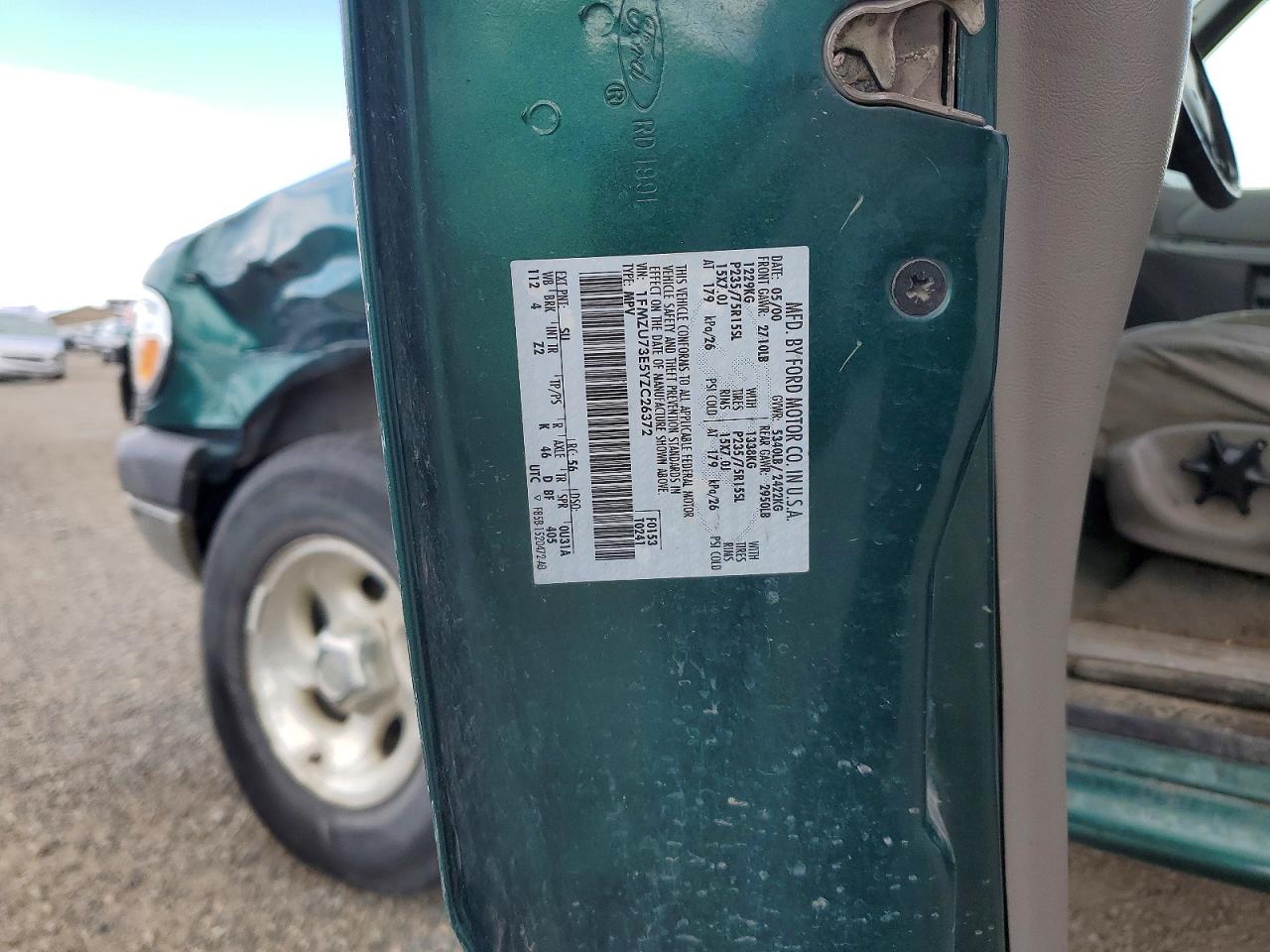2000 Ford Explorer Xlt Green vin: 1FMZU73E5YZC26372