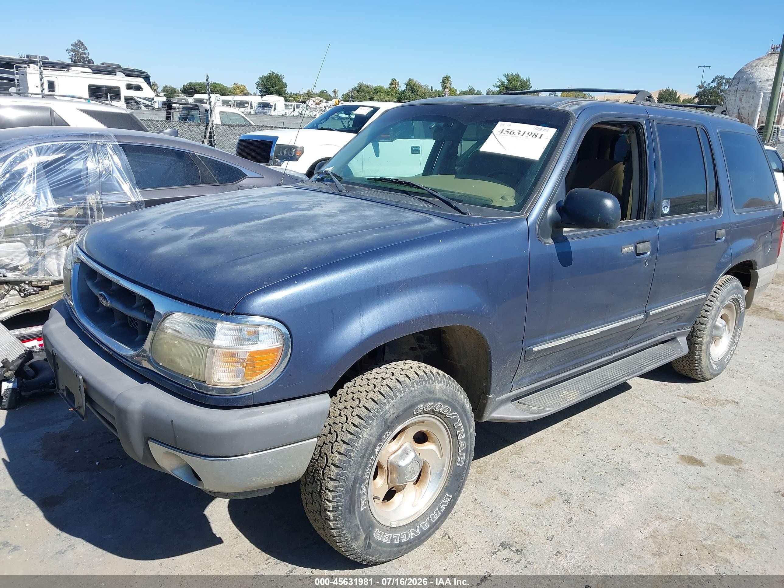 2001 Ford Explorer Xlt Blue vin: 1FMZU73E91ZA77874