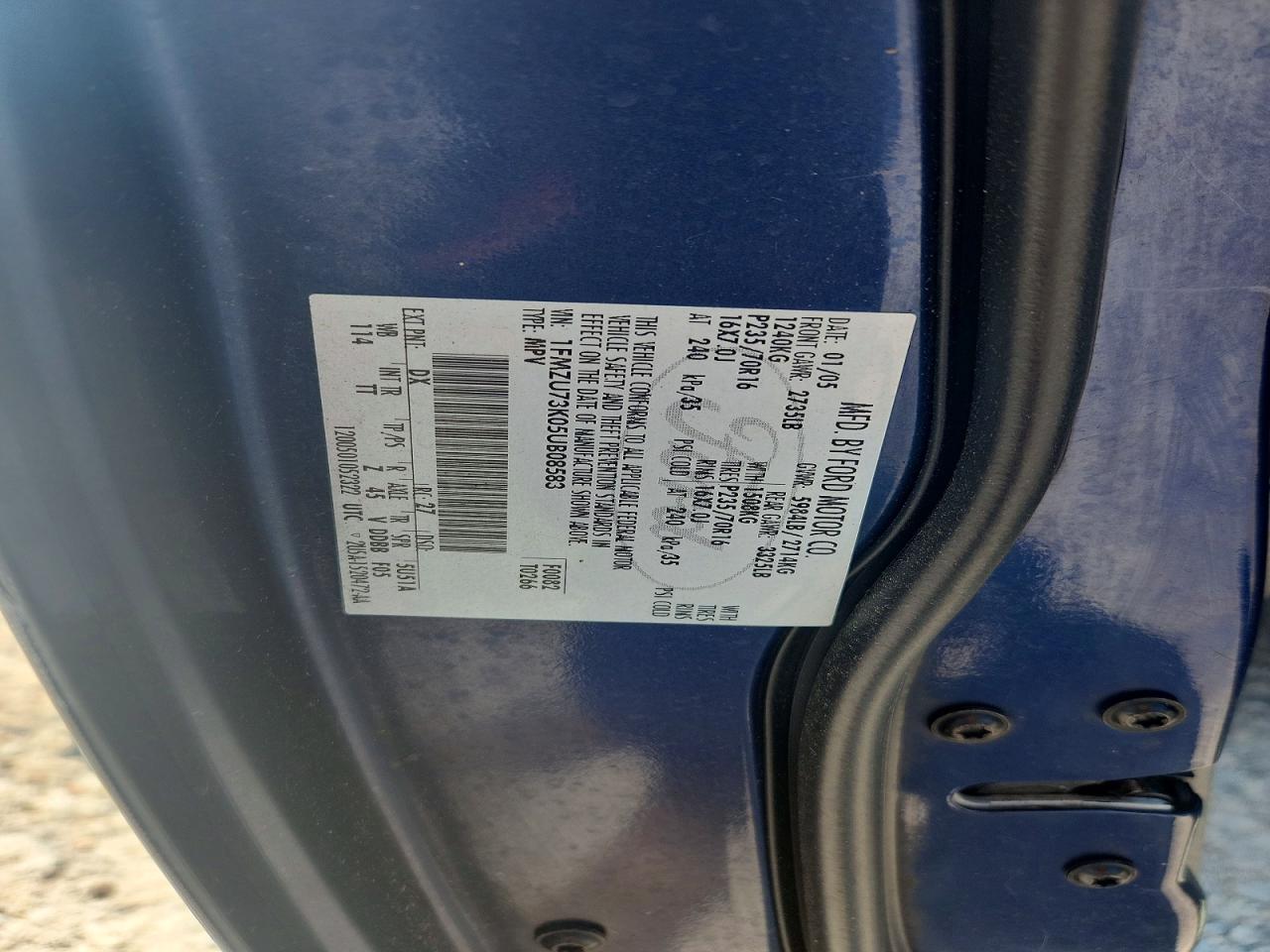 2005 Ford Explorer Xlt Blue vin: 1FMZU73K05UB08583