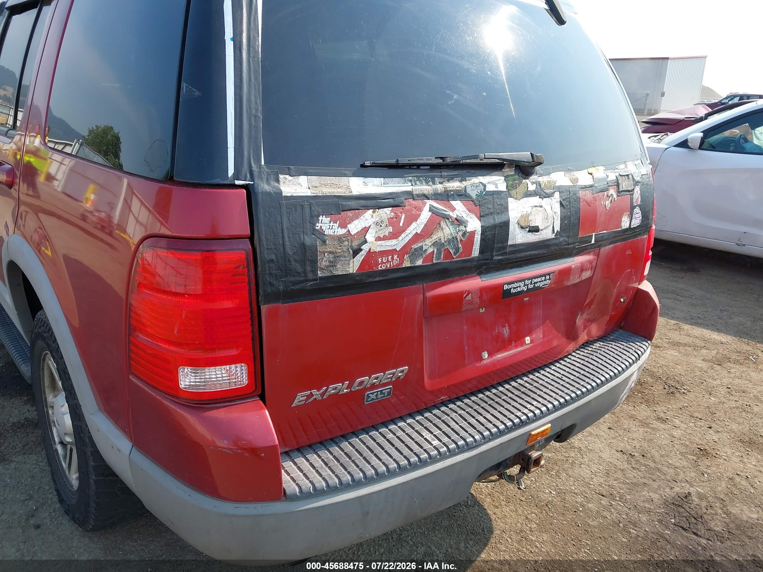 2002 Ford Explorer Xlt Red vin: 1FMZU73K12ZC68454