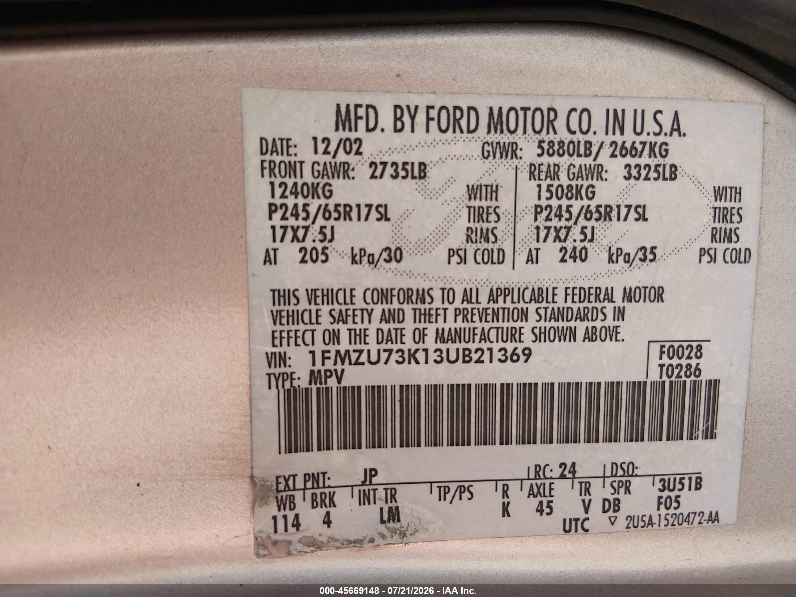 2003 Ford Explorer Nbx/xlt Silver vin: 1FMZU73K13UB21369