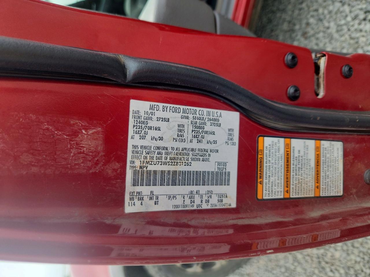 2002 Ford Explorer Xlt Красный vin: 1FMZU73W52ZB31262