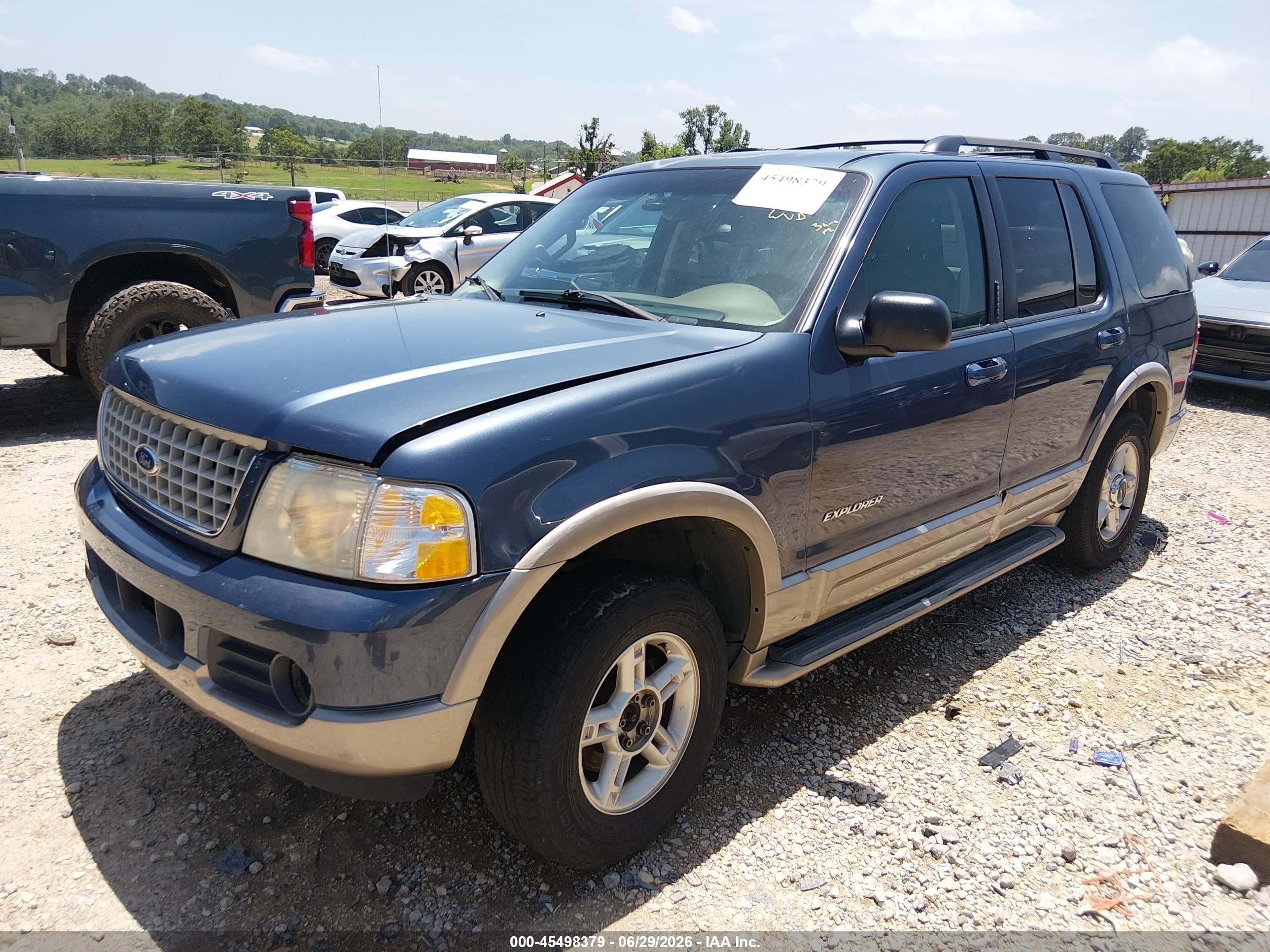2002 Ford Explorer Eddie Bauer Blue vin: 1FMZU74E12ZC20008