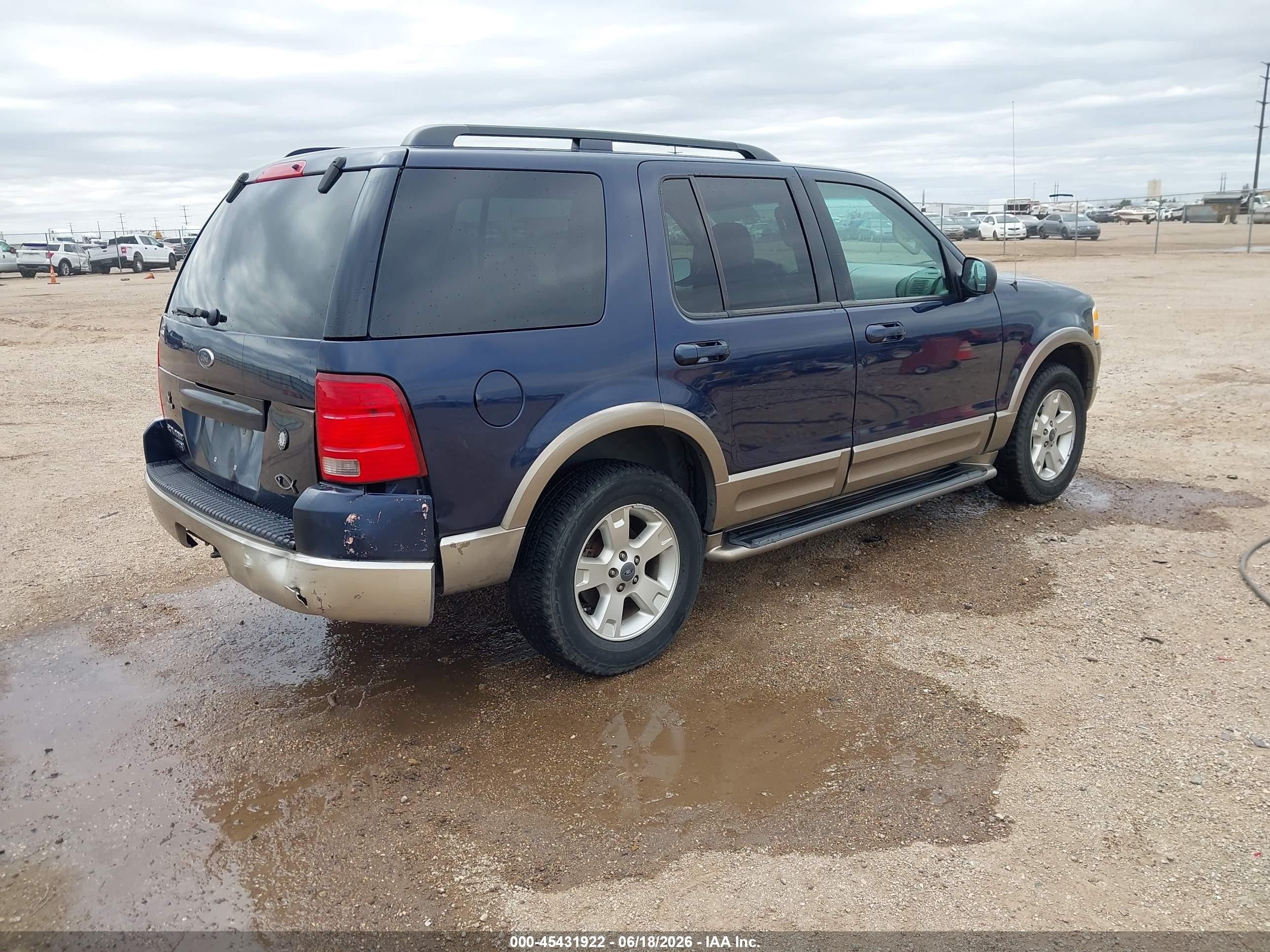 2003 Ford Explorer Eddie Bauer Blue vin: 1FMZU74K73ZA88928