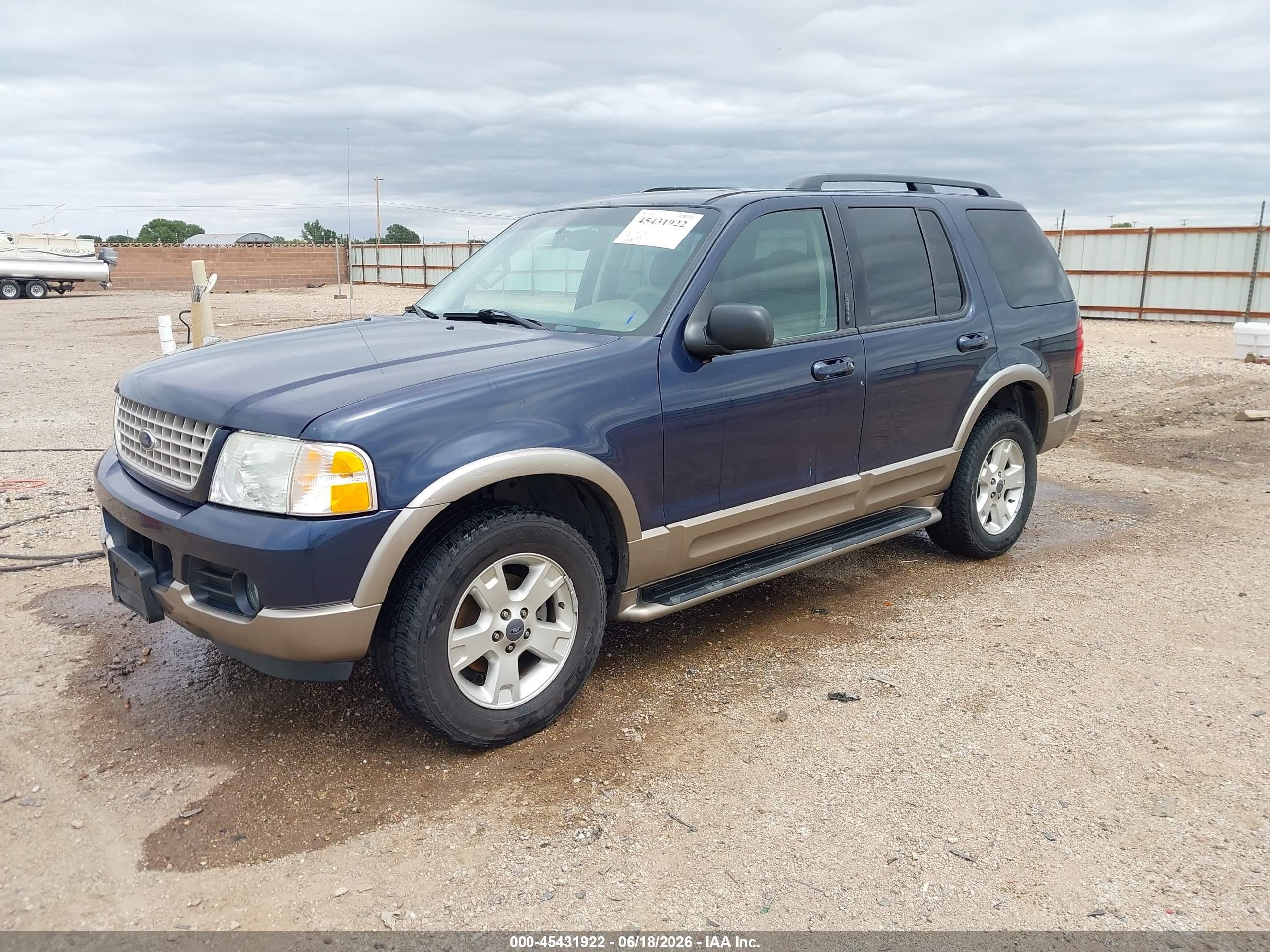2003 Ford Explorer Eddie Bauer Blue vin: 1FMZU74K73ZA88928