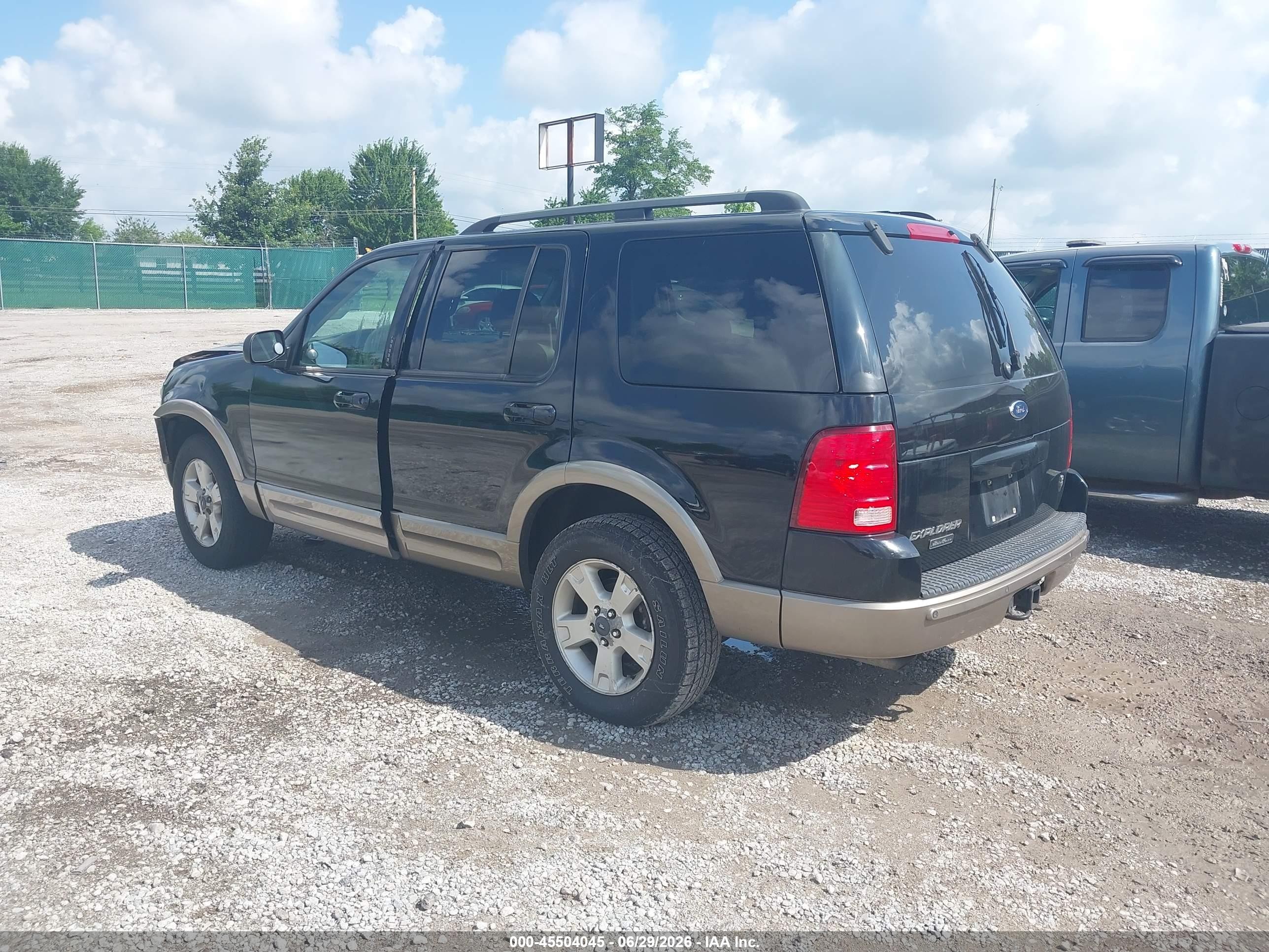 2003 Ford Explorer Eddie Bauer Black vin: 1FMZU74W33ZB18381
