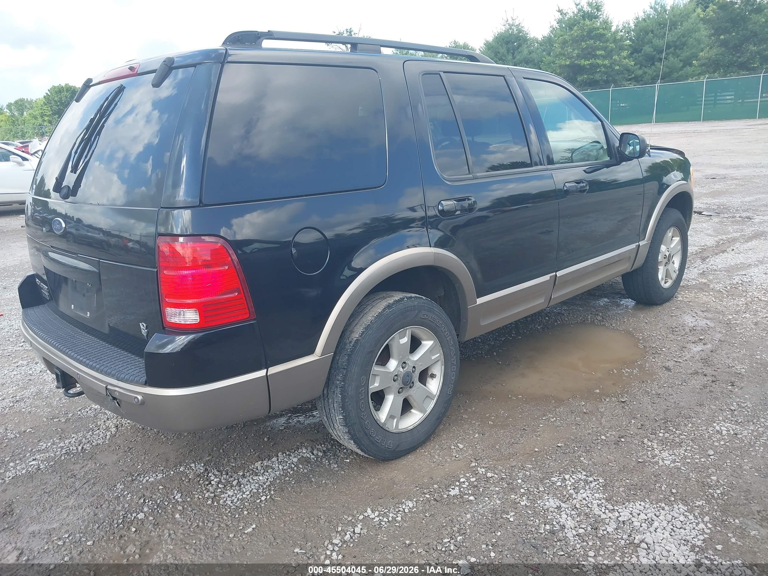 2003 Ford Explorer Eddie Bauer Black vin: 1FMZU74W33ZB18381