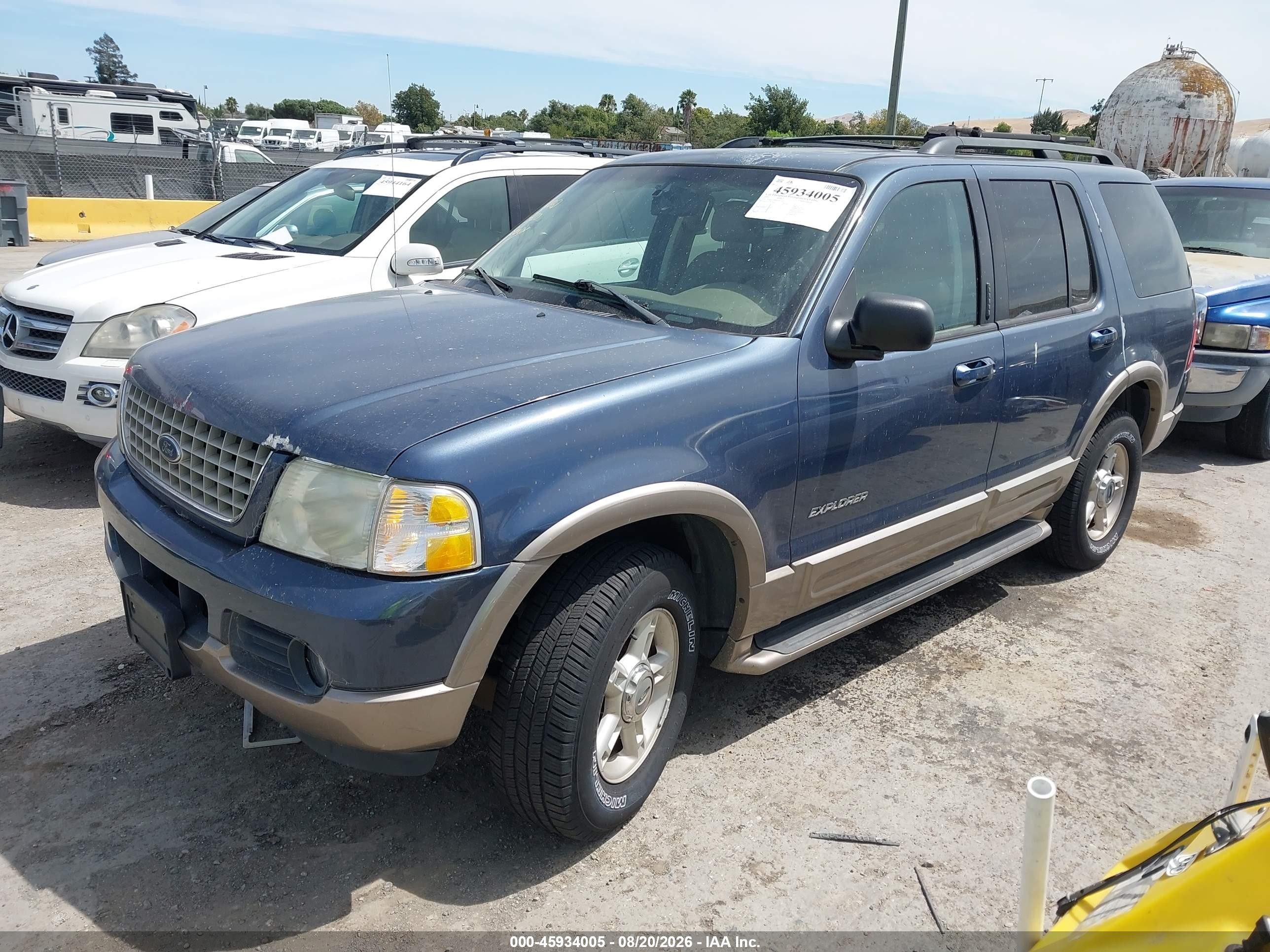 2002 Ford Explorer Eddie Bauer Blue vin: 1FMZU74W42ZC59359