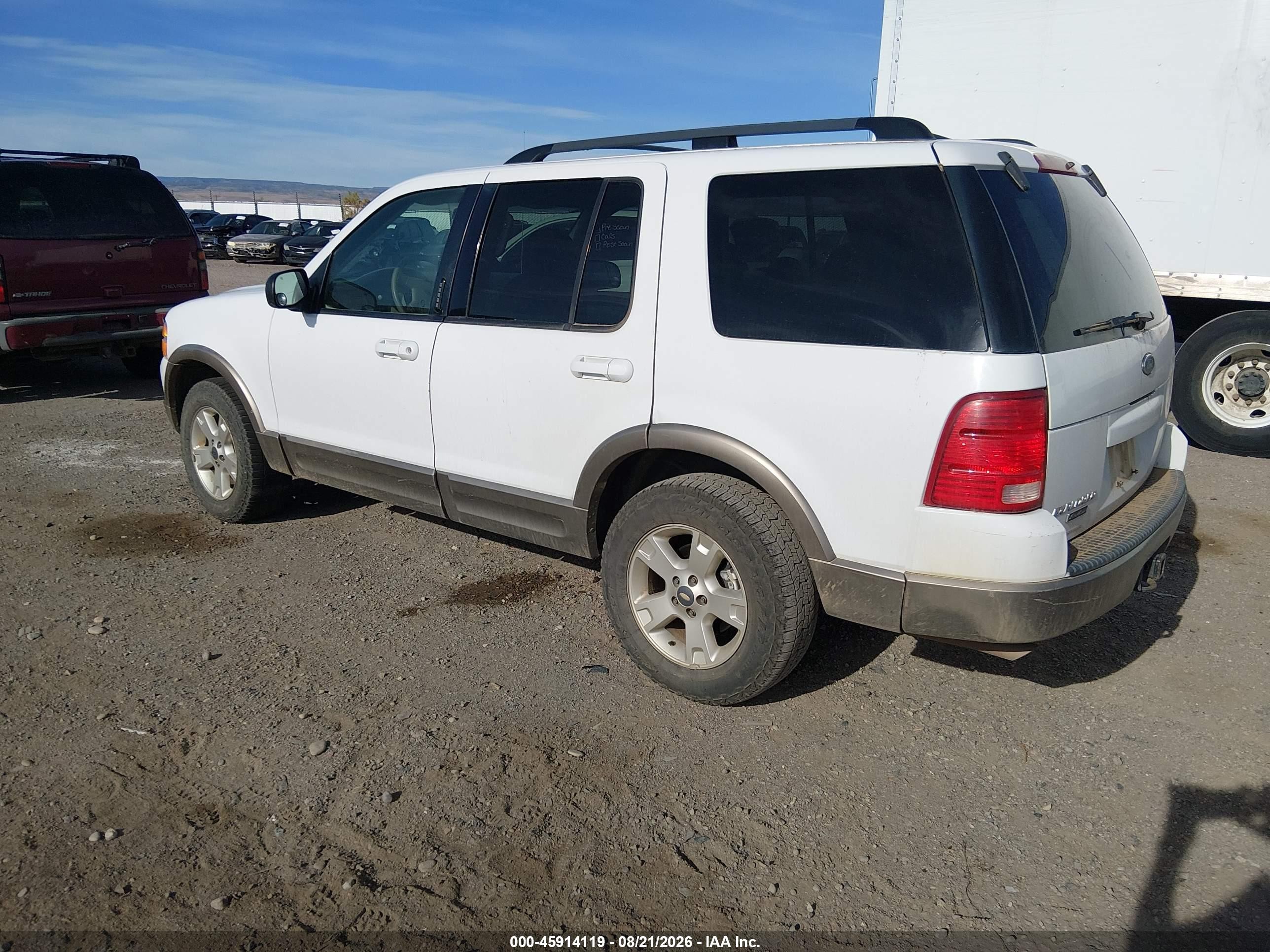 2003 Ford Explorer Eddie Bauer White vin: 1FMZU74WX3ZB30494
