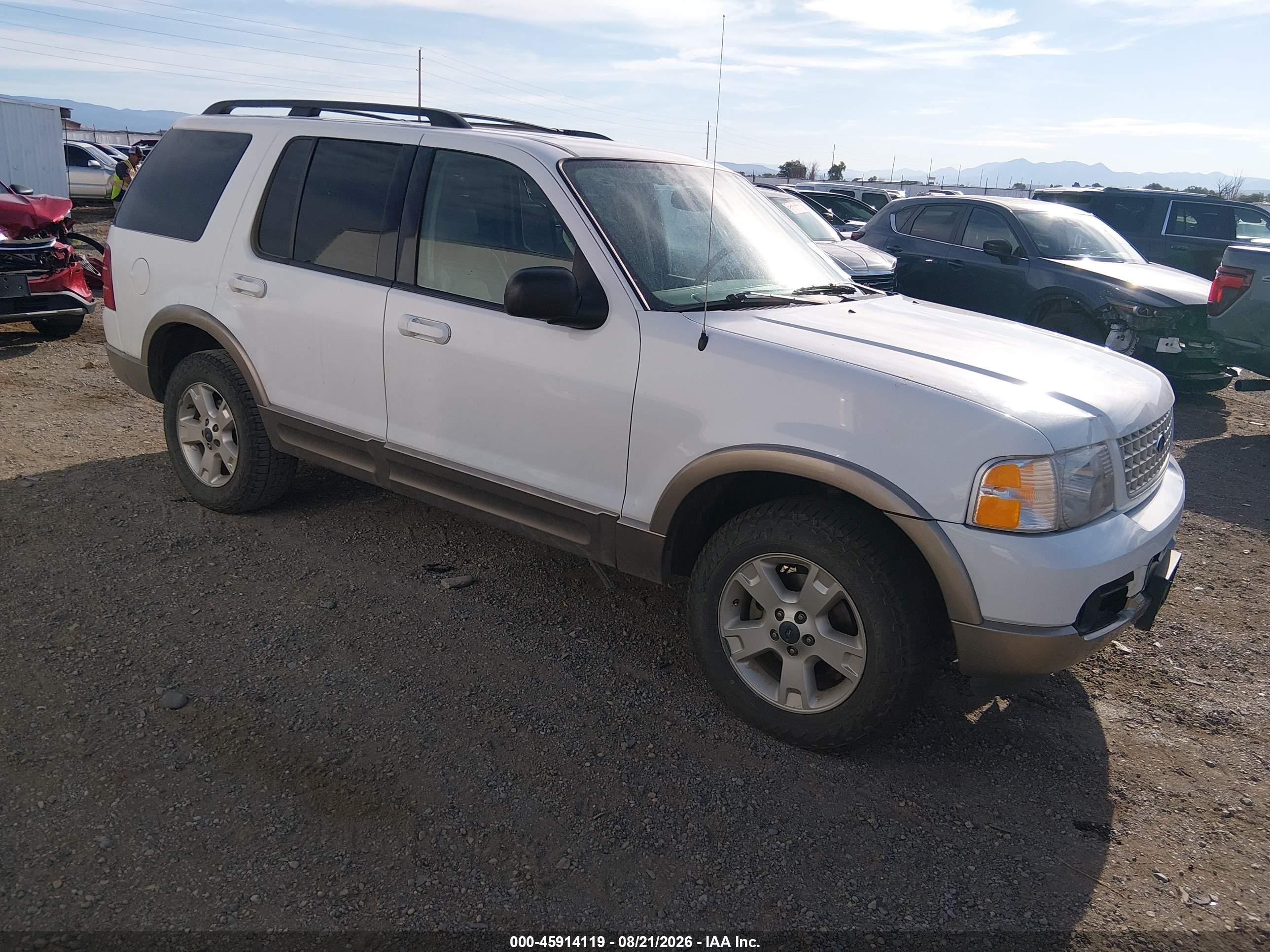 2003 Ford Explorer Eddie Bauer White vin: 1FMZU74WX3ZB30494