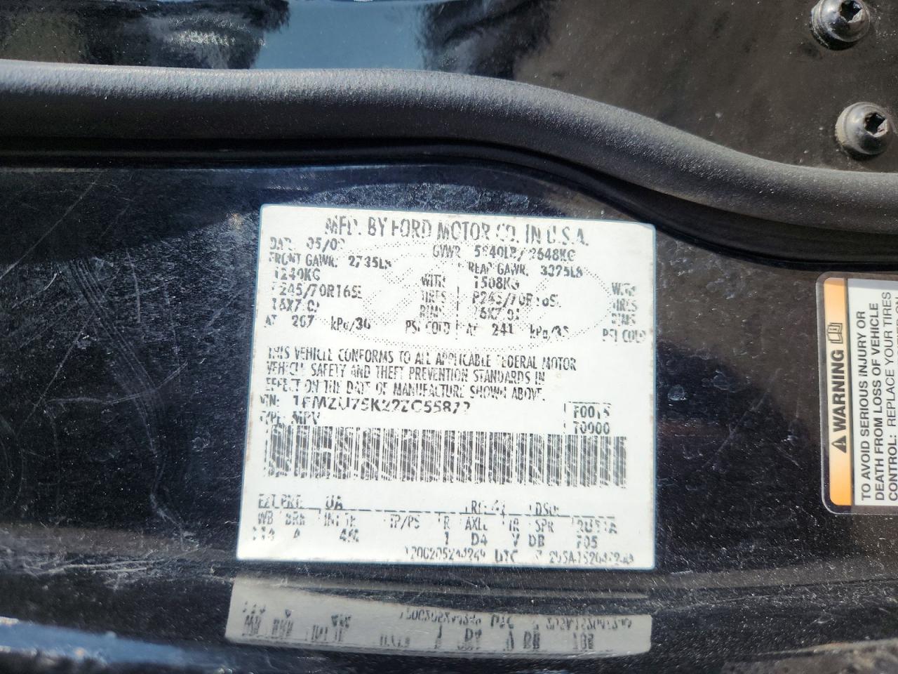 2002 Ford Explorer Limited Black vin: 1FMZU75K22ZC55872