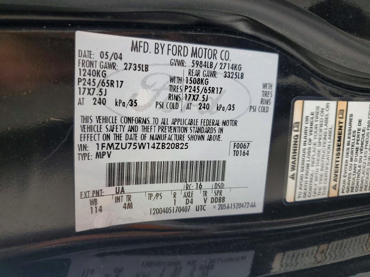2004 Ford Explorer Limited Черный vin: 1FMZU75W14ZB20825