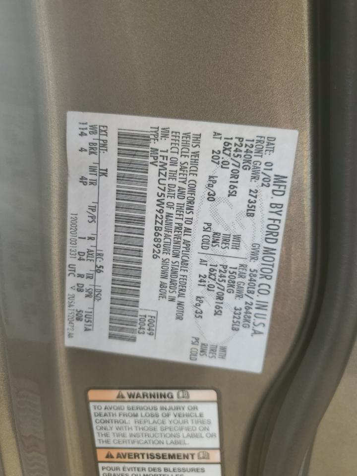 2002 Ford Explorer Limited Gray vin: 1FMZU75W92ZB68926