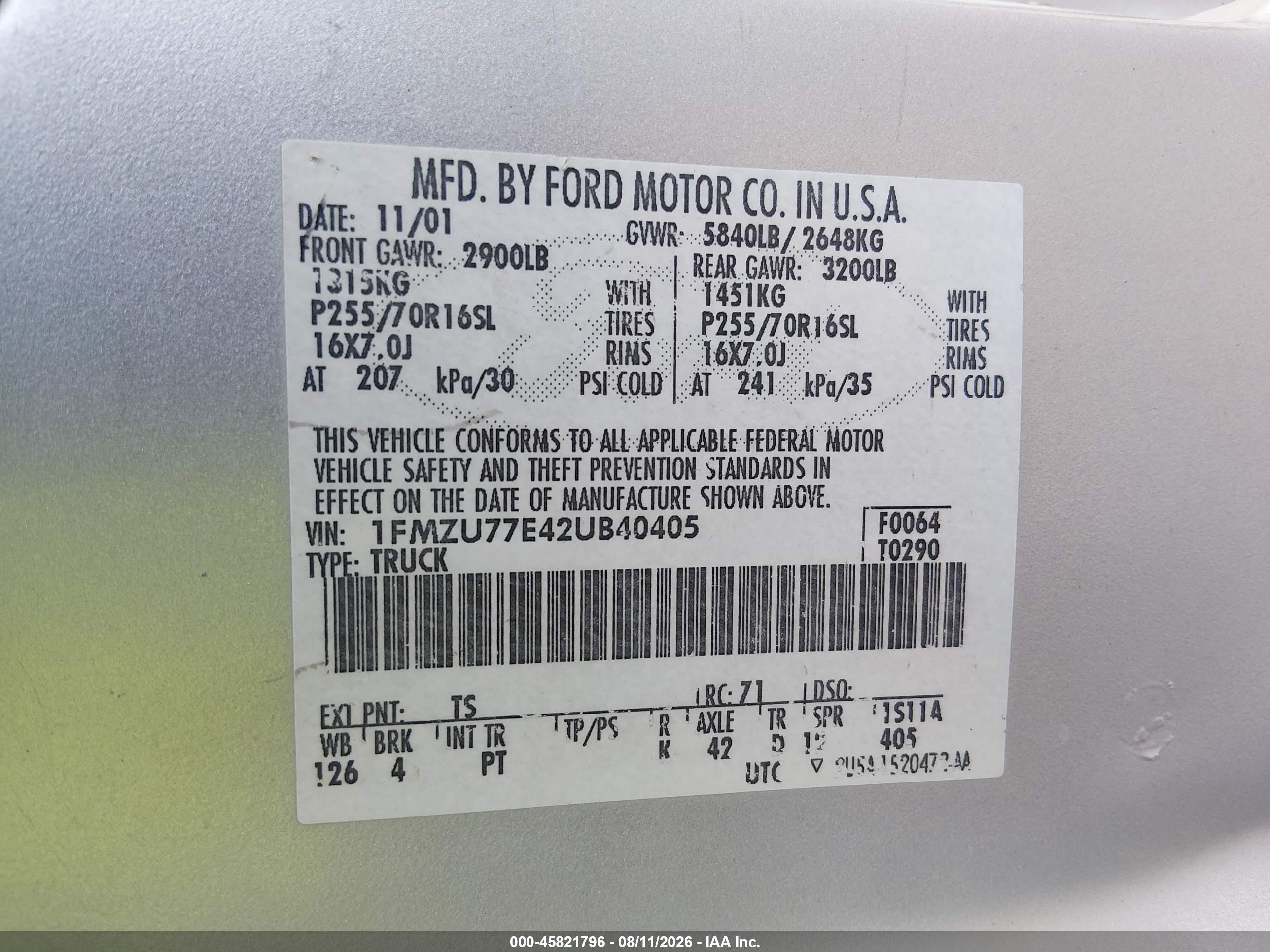 2002 Ford Explorer Sport Trac   Silver vin: 1FMZU77E42UB40405
