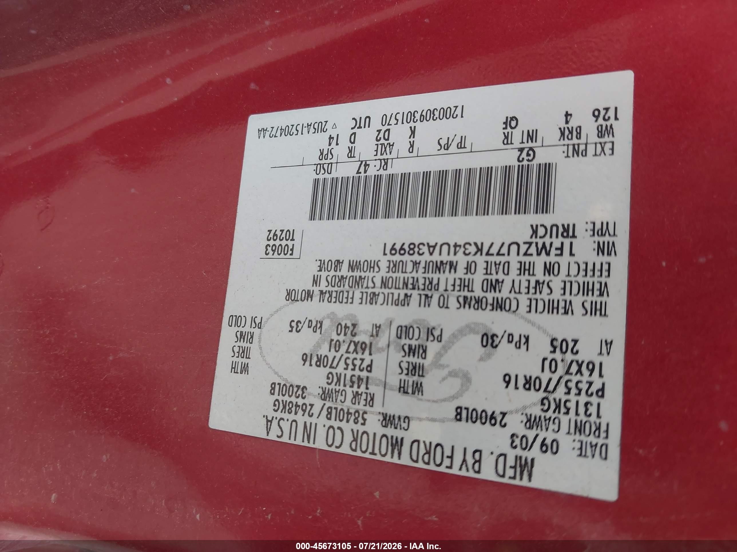 2004 Ford Explorer Sport Trac Adrenalin/xls/xlt Красный vin: 1FMZU77K34UA38991