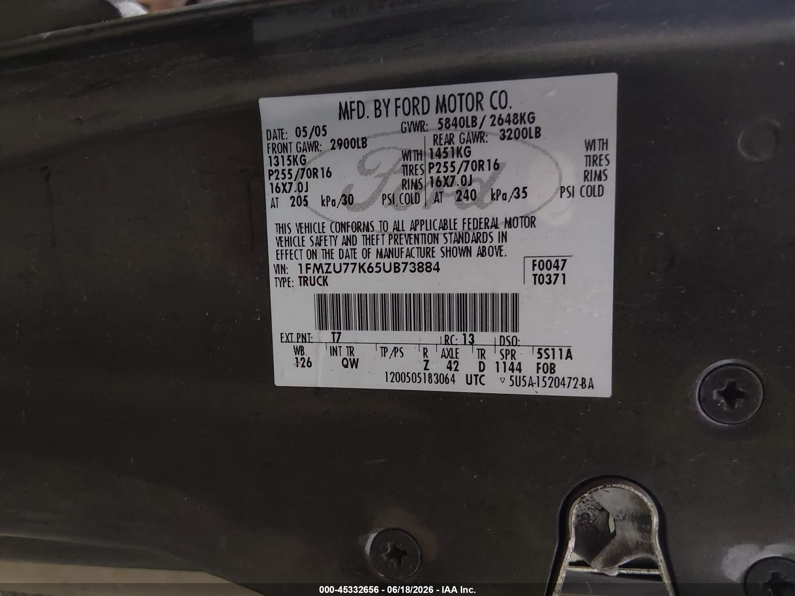 2005 Ford Explorer Sport Trac Adrenalin/xls/xlt Gray vin: 1FMZU77K65UB73884