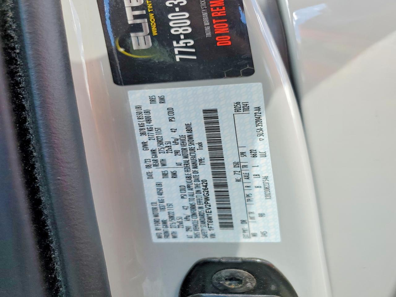 2023 Ford F150 Lightning Pro White vin: 1FT6W1EV2PWG26420
