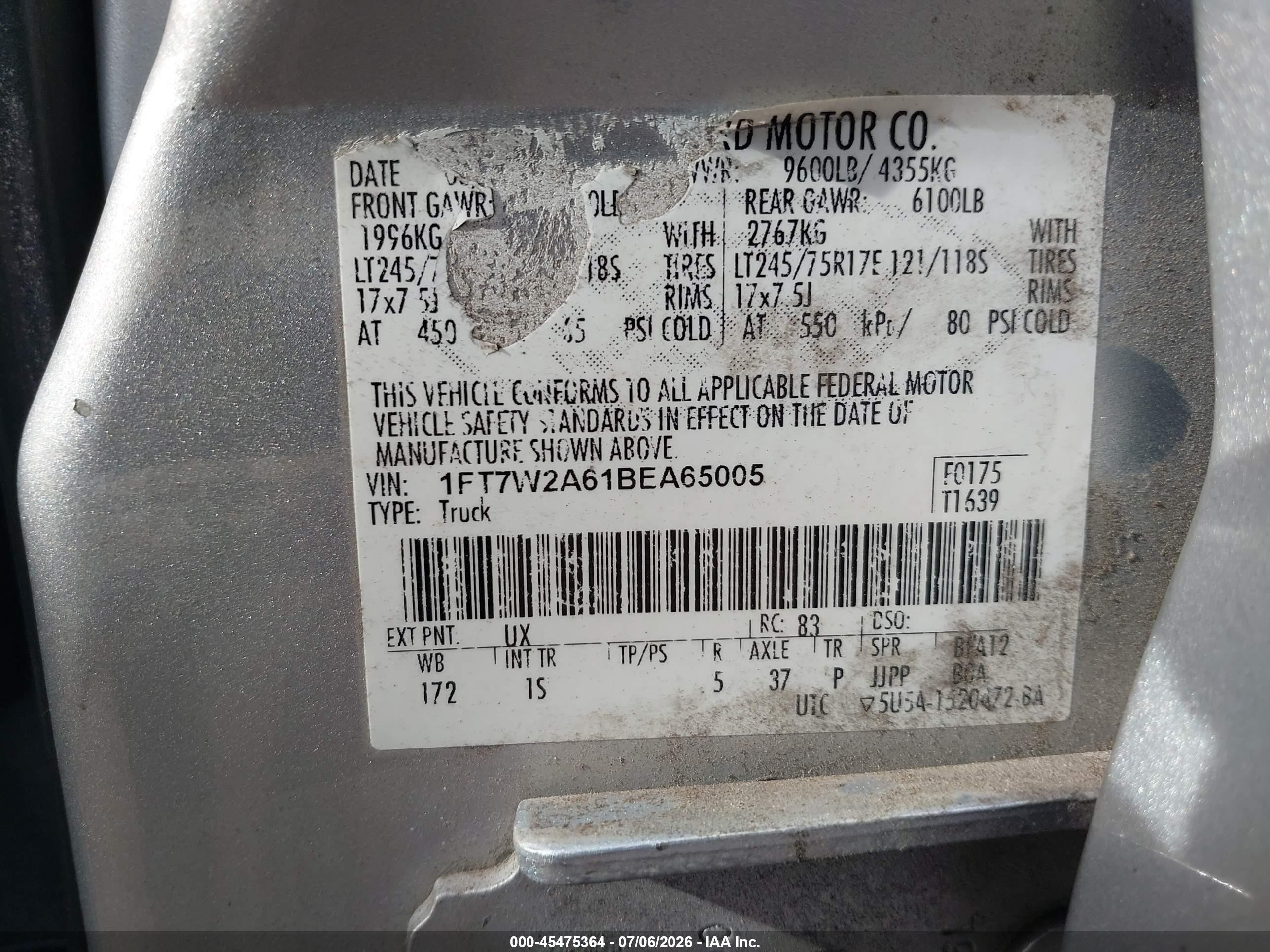 2011 Ford Super Duty F-250 Srw   Silver vin: 1FT7W2A61BEA65005