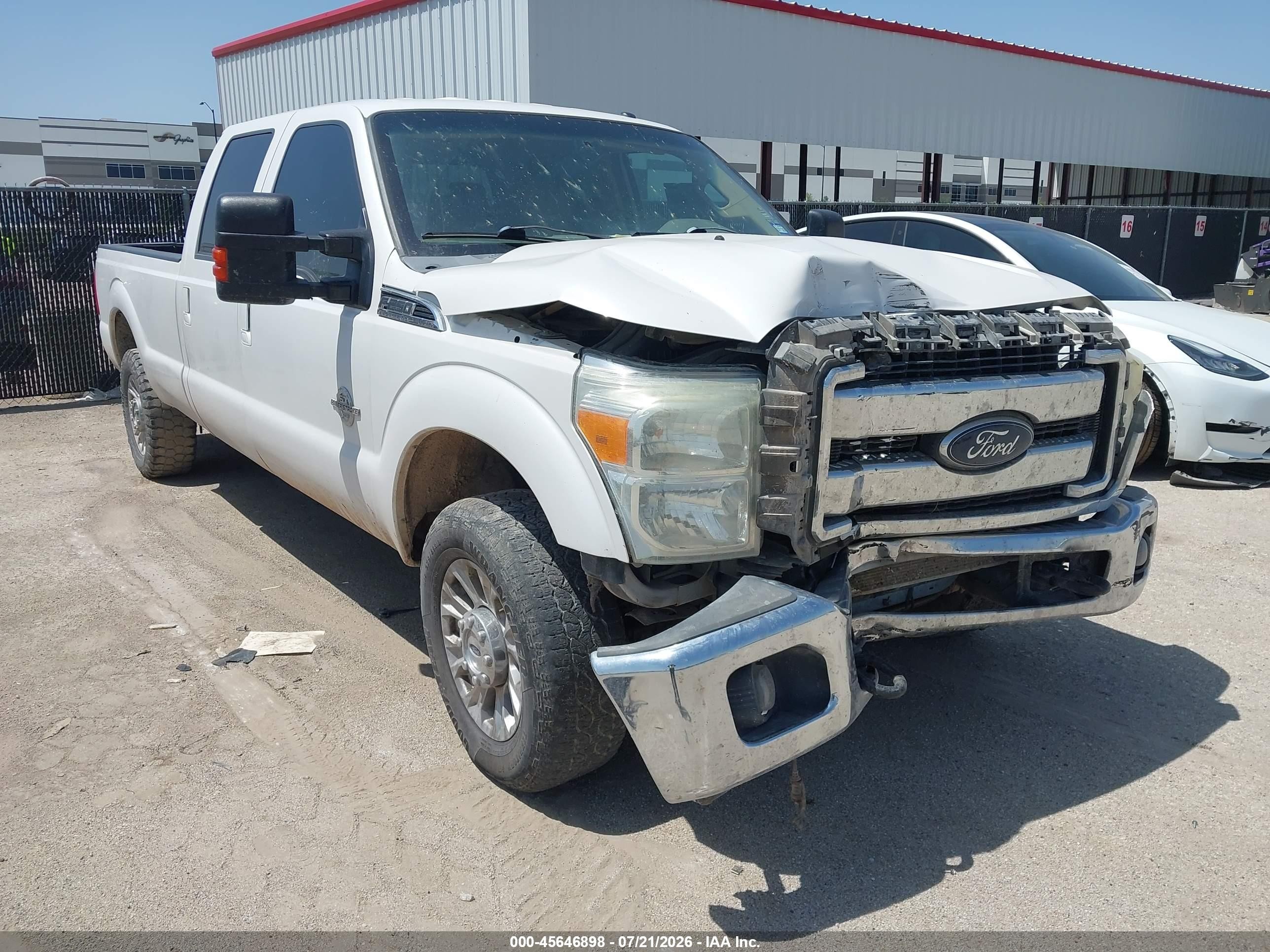 2012 Ford Super Duty F-250 Srw Lariat White vin: 1FT7W2AT4CED14632