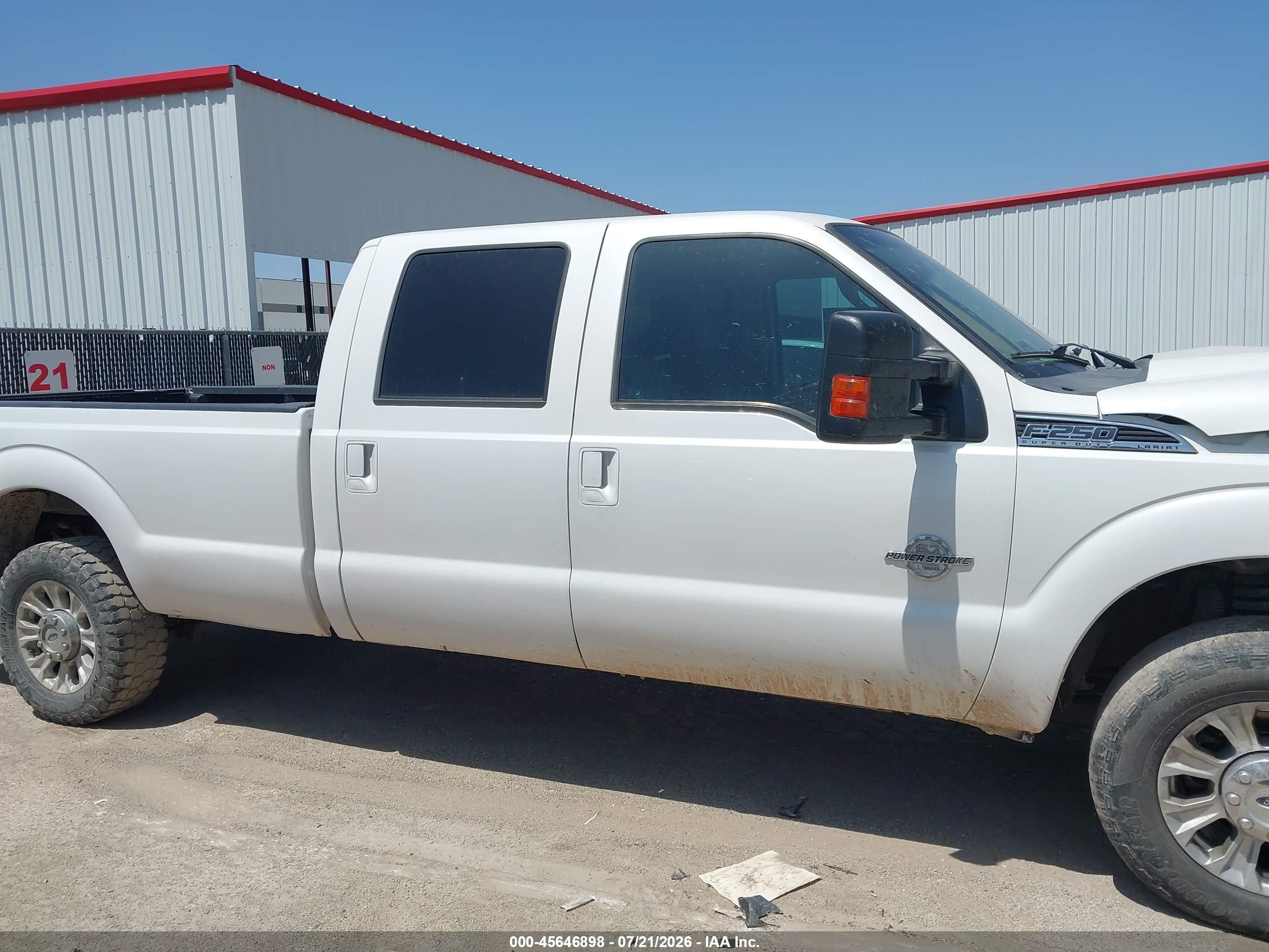 2012 Ford Super Duty F-250 Srw Lariat White vin: 1FT7W2AT4CED14632