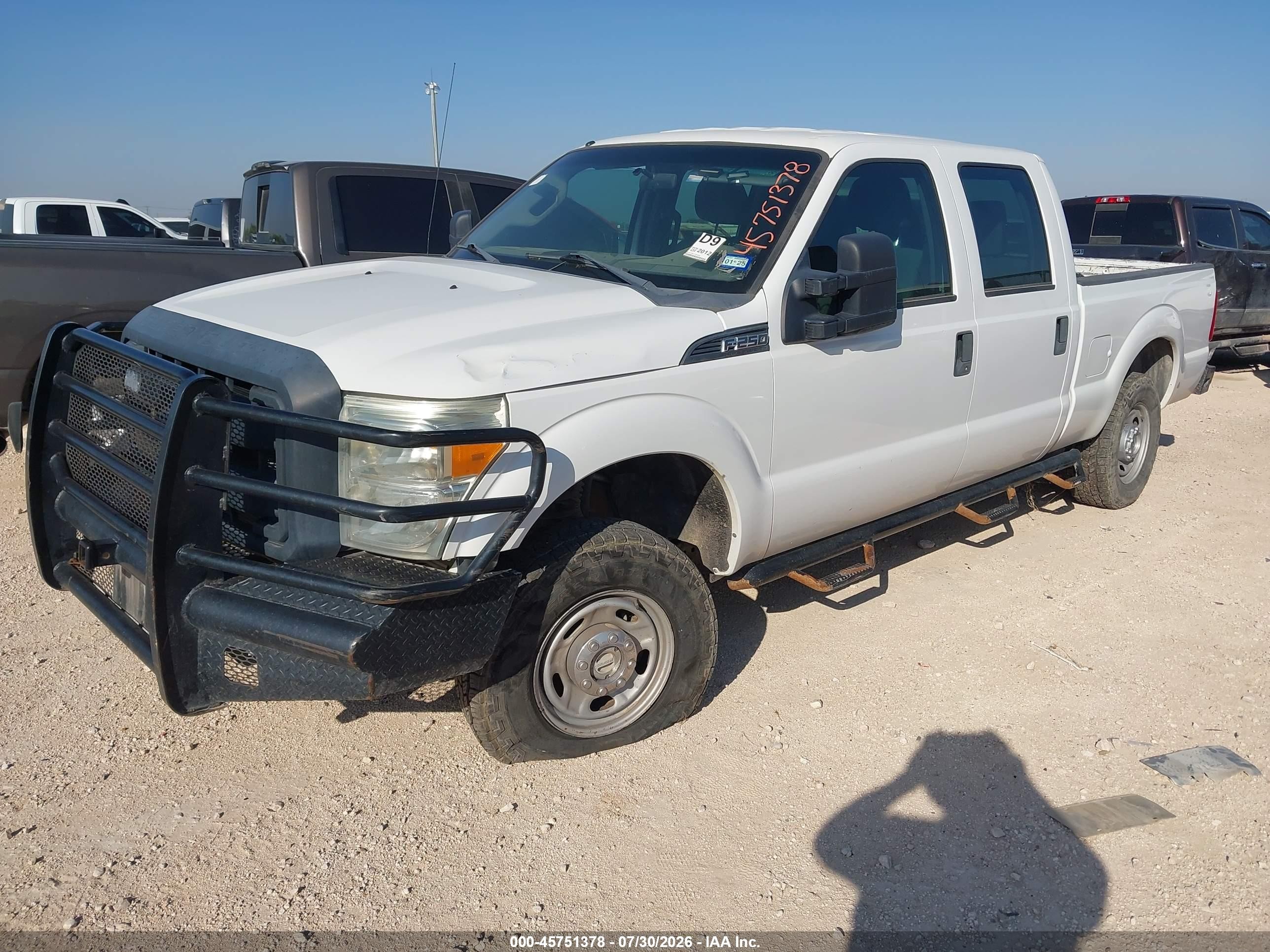 2012 Ford F-250 Xl White vin: 1FT7W2B60CEC92654