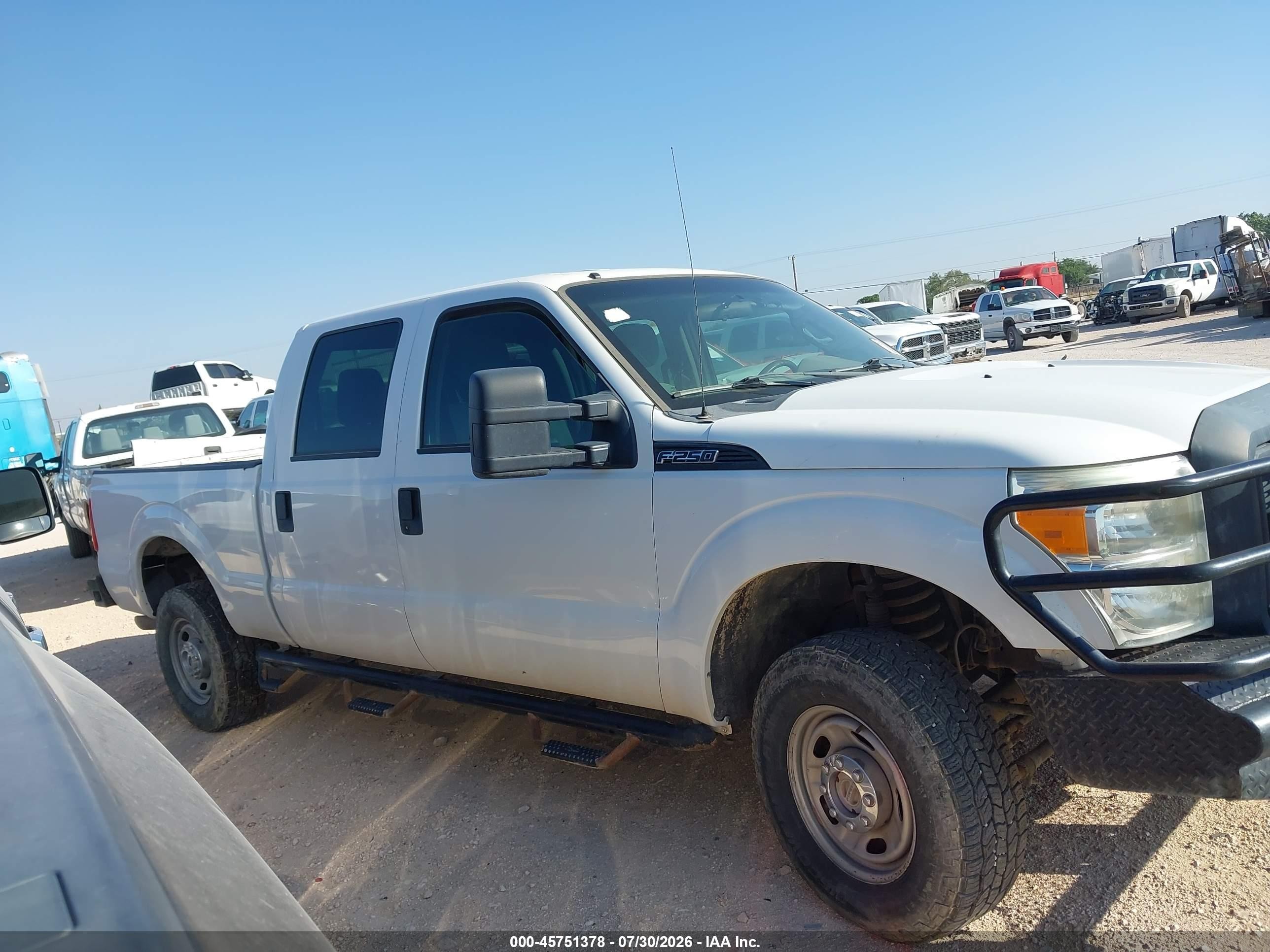 2012 Ford F-250 Xl White vin: 1FT7W2B60CEC92654