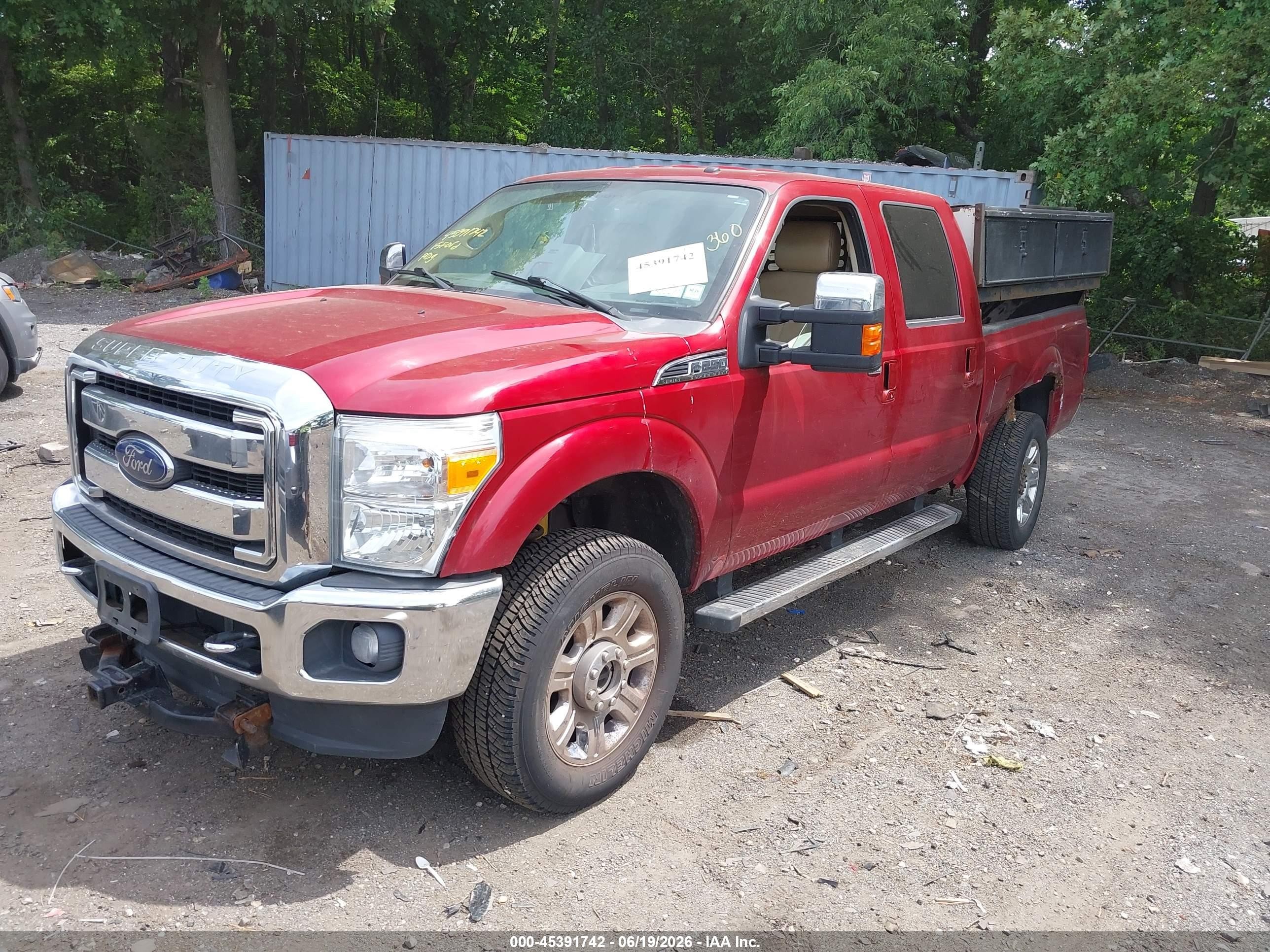 2015 Ford F-250 Lariat Red vin: 1FT7W2B60FEB91425