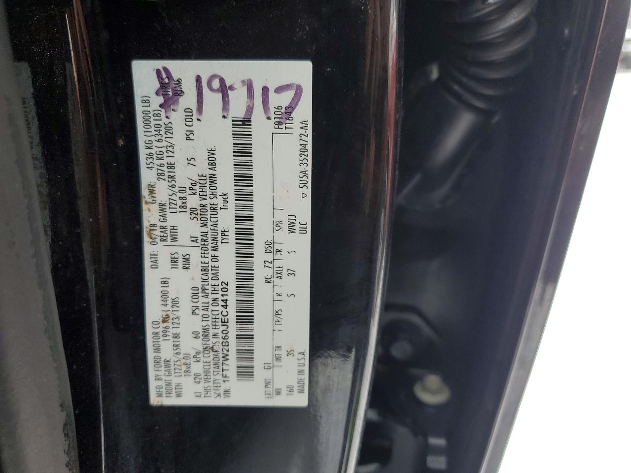 2018 Ford F250 Super Duty Black vin: 1FT7W2B60JEC44102