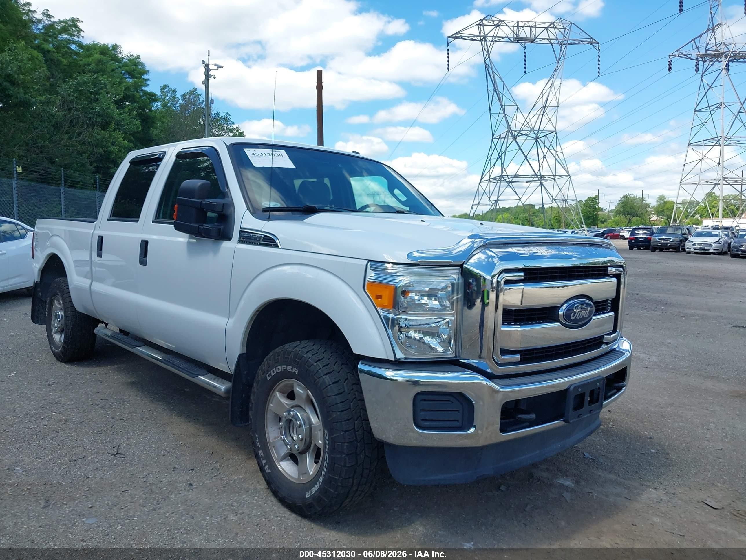 2015 Ford F-250 Xlt White vin: 1FT7W2B61FEC54905