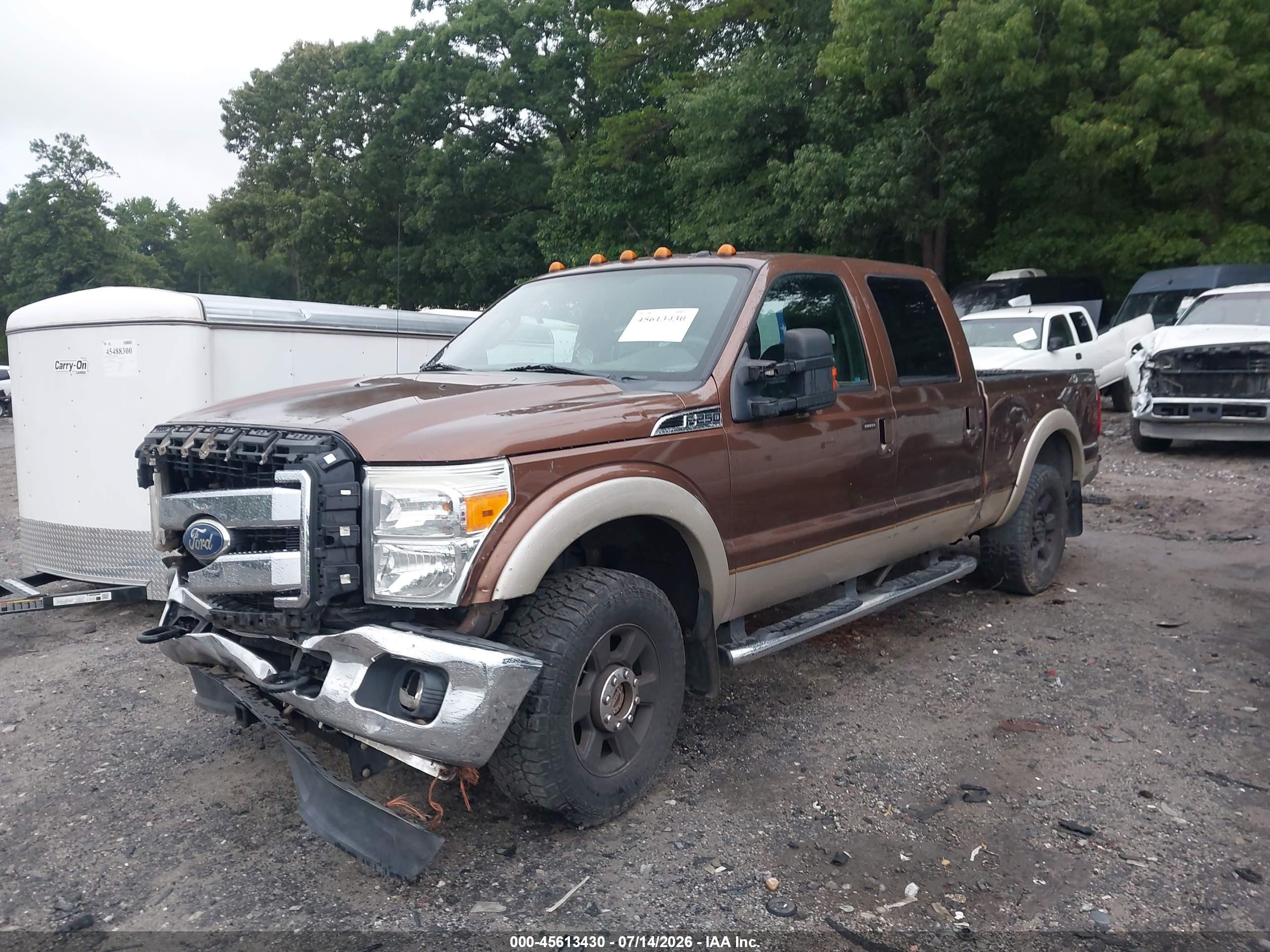 2011 Ford Super Duty F-250 Srw Lariat Brown vin: 1FT7W2B62BEB64057