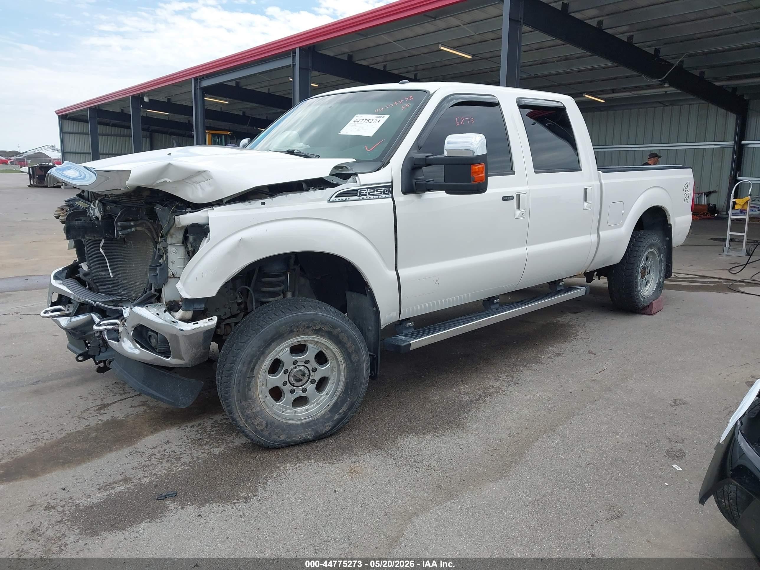 2013 Ford F-250 Lariat White vin: 1FT7W2B62DEB48850