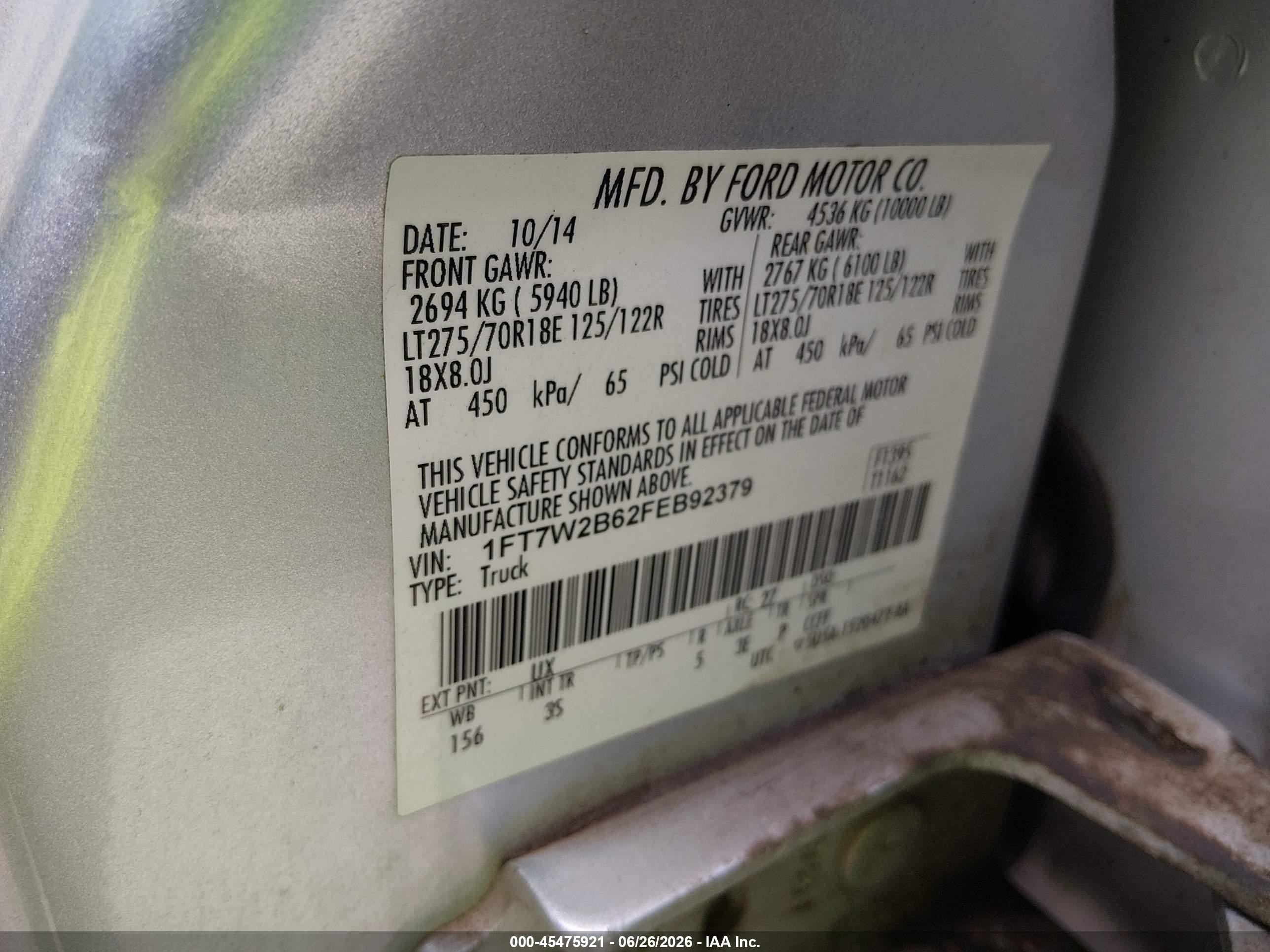 2015 Ford F-250 Xlt Серебряный vin: 1FT7W2B62FEB92379
