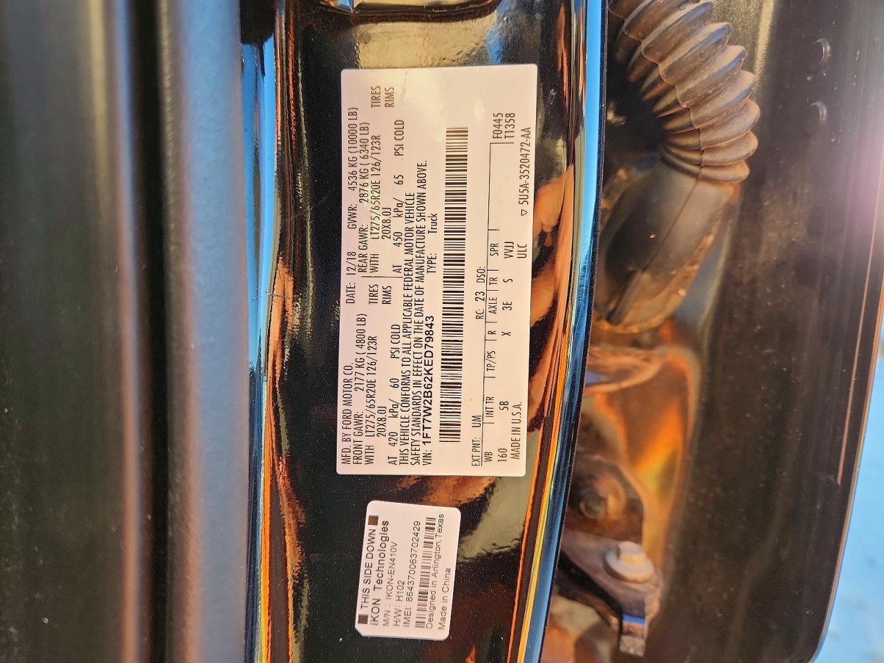 2019 Ford F250 Super Duty Black vin: 1FT7W2B62KED79843