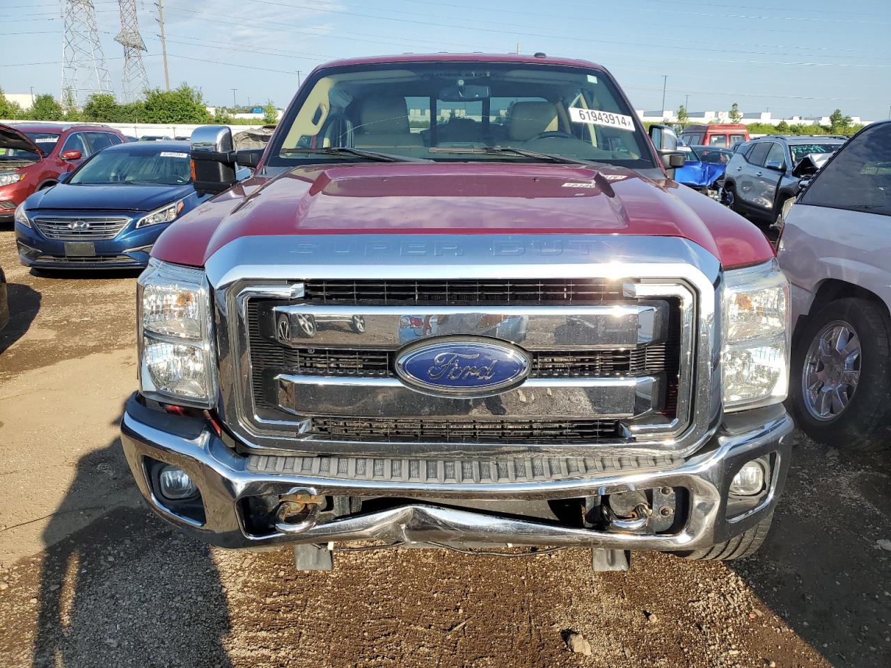 2014 Ford F250 Super Duty Red vin: 1FT7W2B63EEA07545