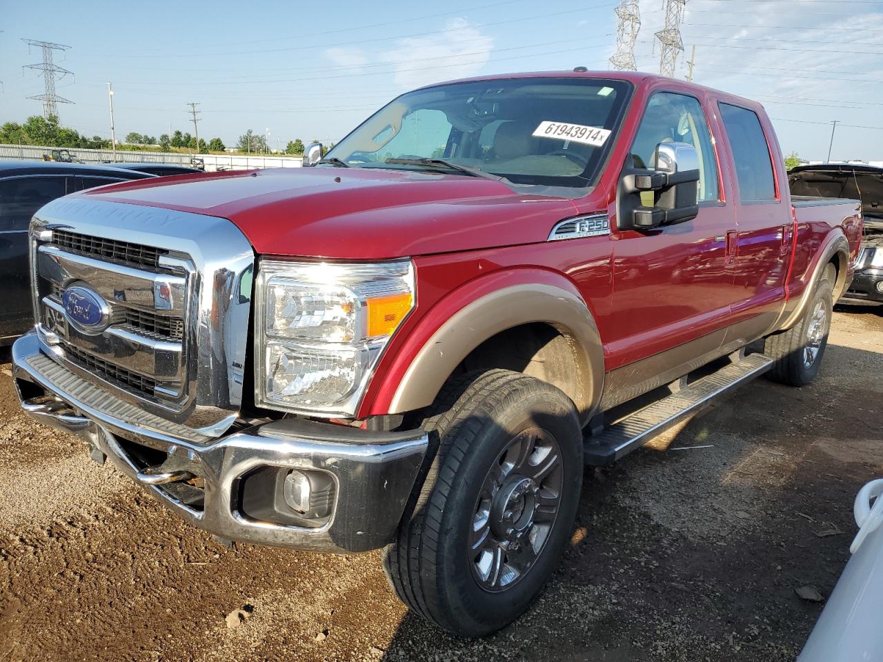 2014 Ford F250 Super Duty Красный vin: 1FT7W2B63EEA07545