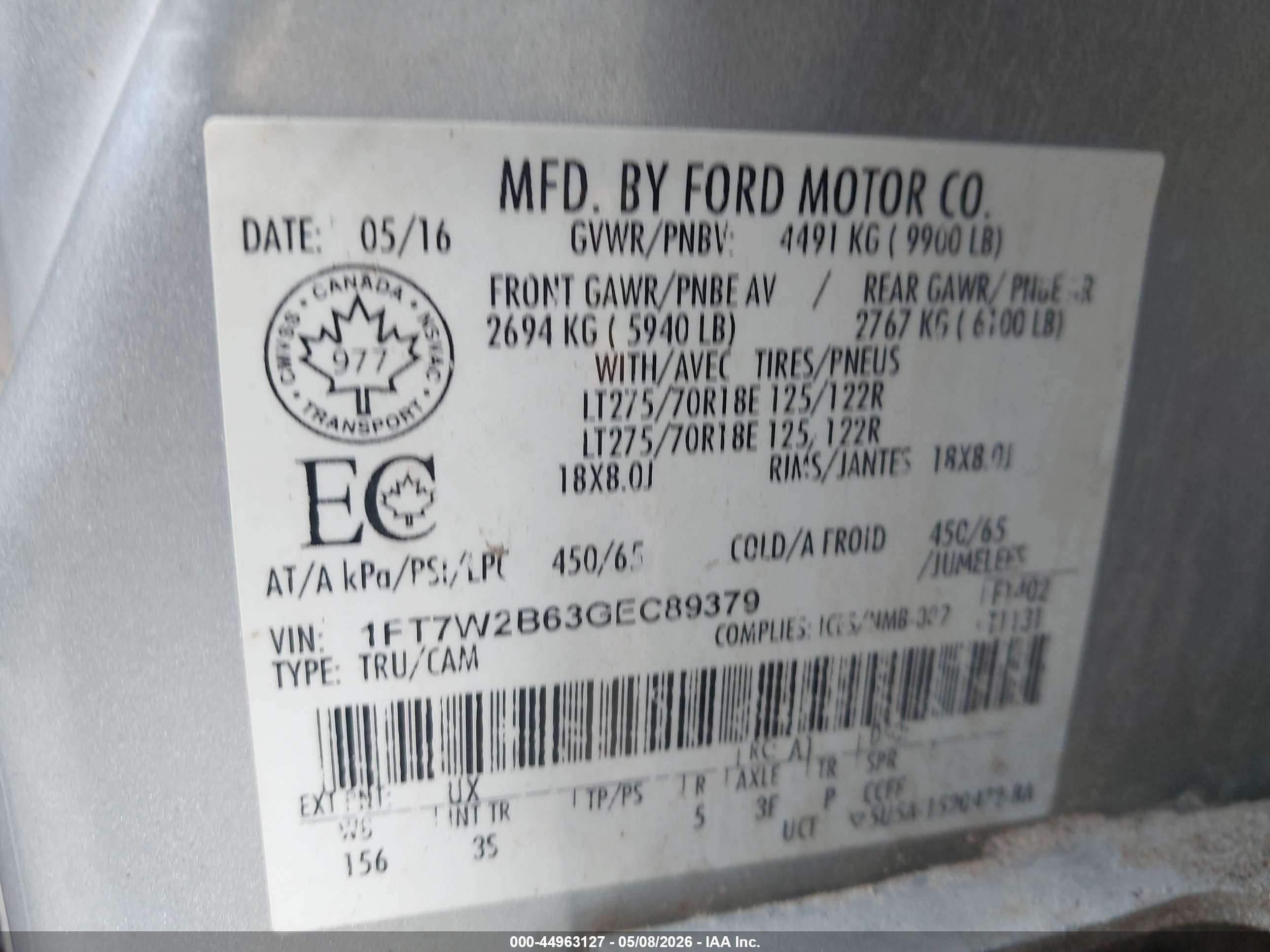 2016 Ford F-250 Xlt Silver vin: 1FT7W2B63GEC89379
